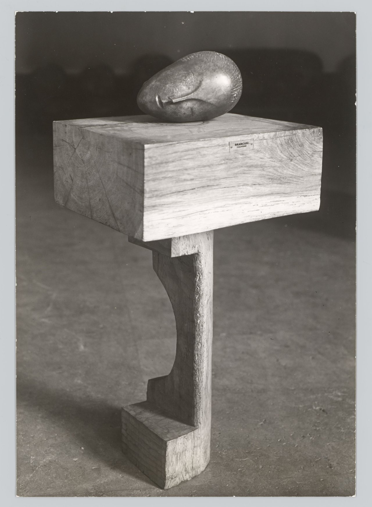 Auf diesem Bild ist das folgende Kunstwerk zu sehen: Marc Vaux. La Muse endormie de Constantin Brancusi. Um 1960.