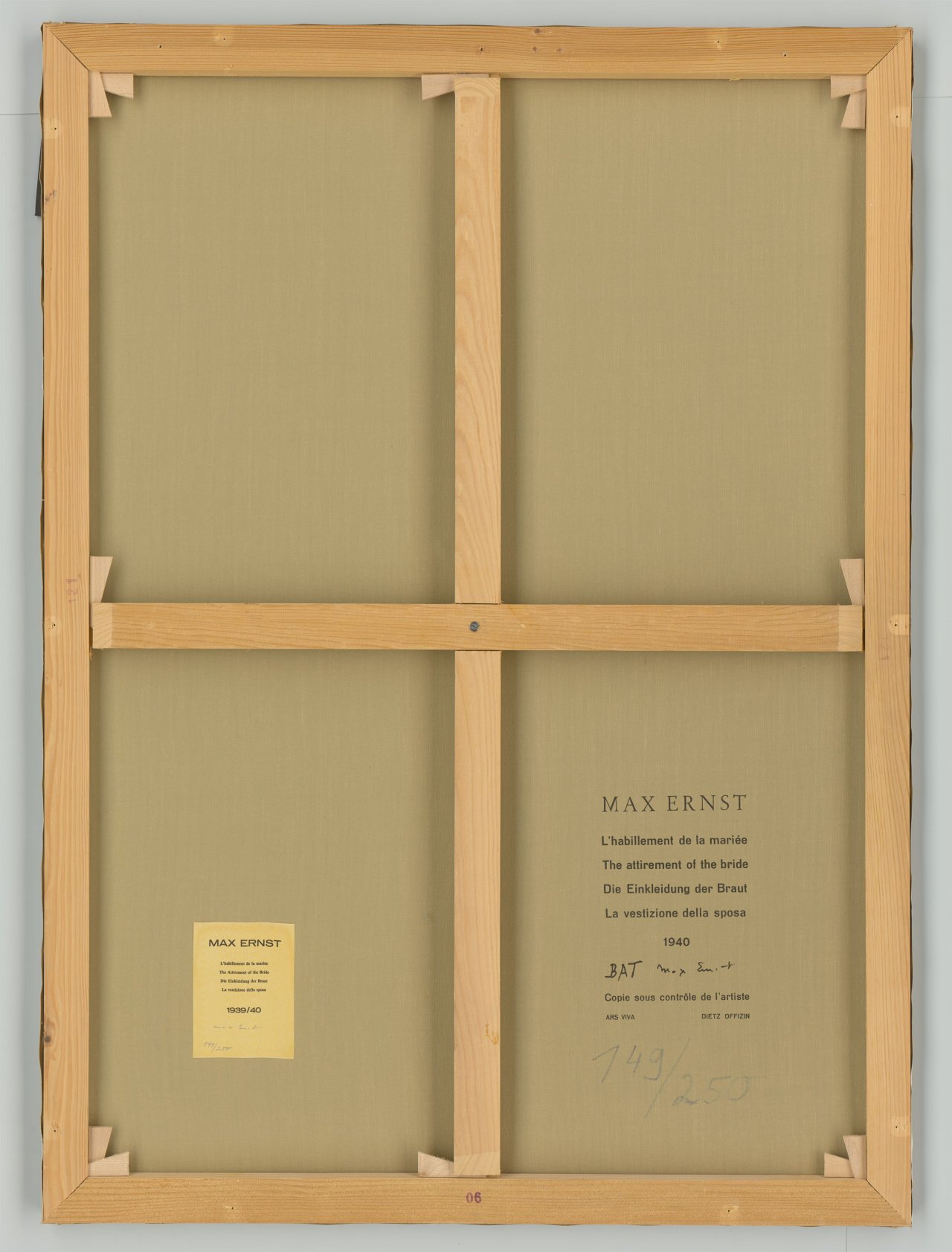 This picture shows the following artwork: Max Ernst. ”The Attirement of the Bride”. 1939-40/1973.