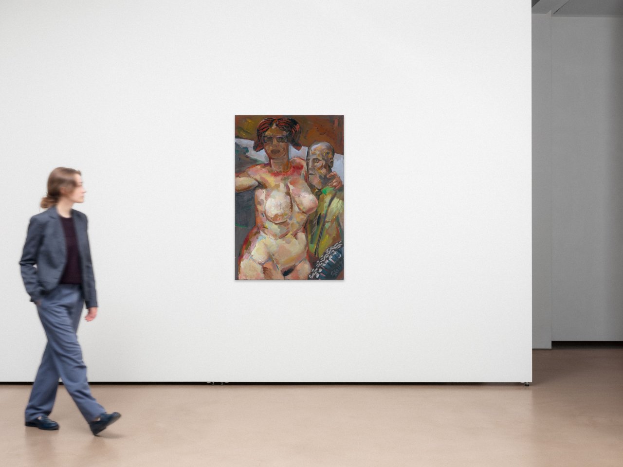 Auf diesem Bild ist das folgende Kunstwerk zu sehen: Sighard Gille. „Ute mit Besorger“. 1987.