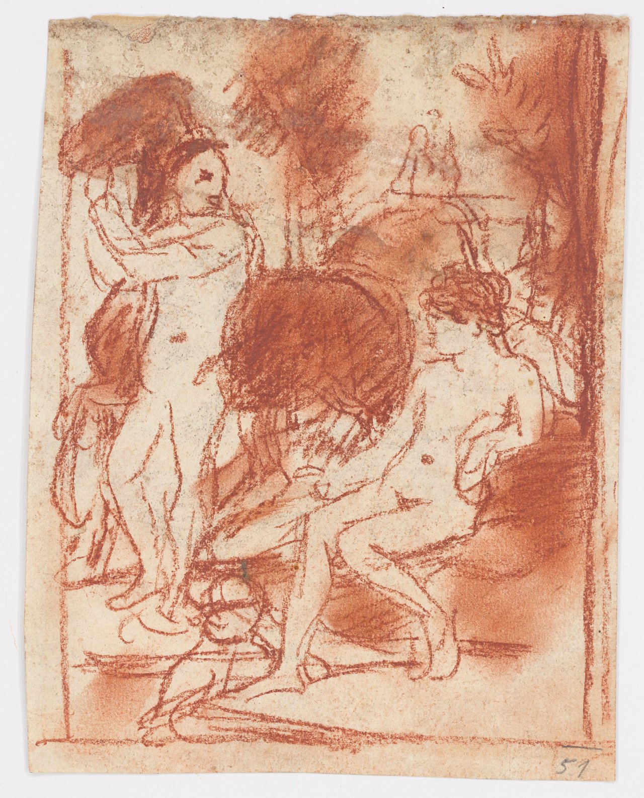 This picture shows the following artwork: Hans von Marées. ”Pferdeführer und Nymphe”. 1881.