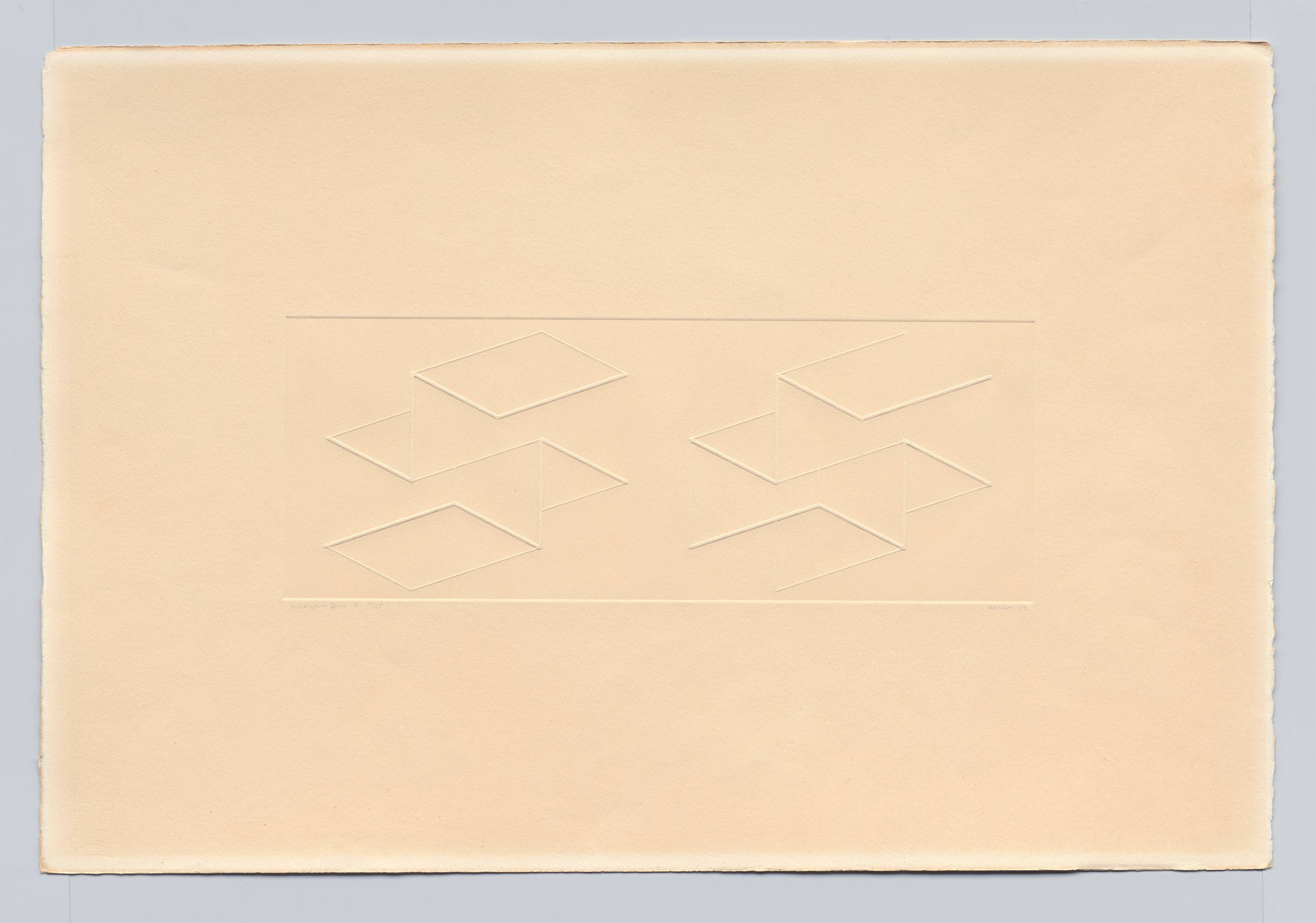 This picture shows the following artwork: Josef Albers. ”Intaglio Duo E”. 1958/59.