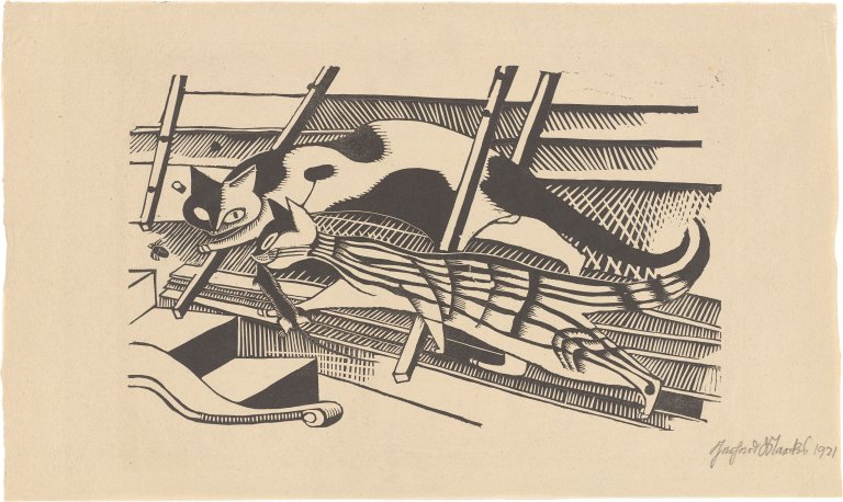 This picture shows the following artwork: Gerhard Marcks. ”Die Katzen”. 1921/22.