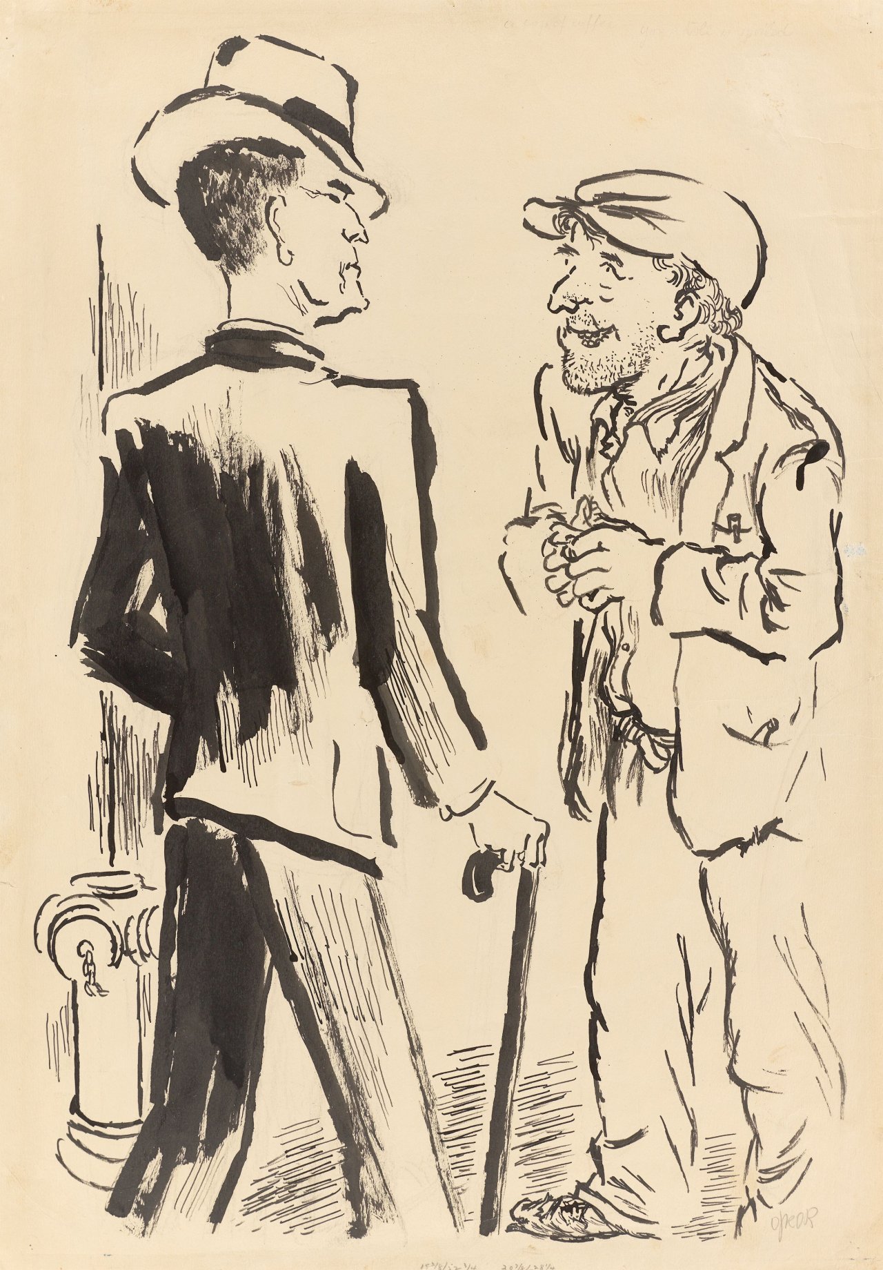Auf diesem Bild ist das folgende Kunstwerk zu sehen: George Grosz. „Herr und Bettler“.