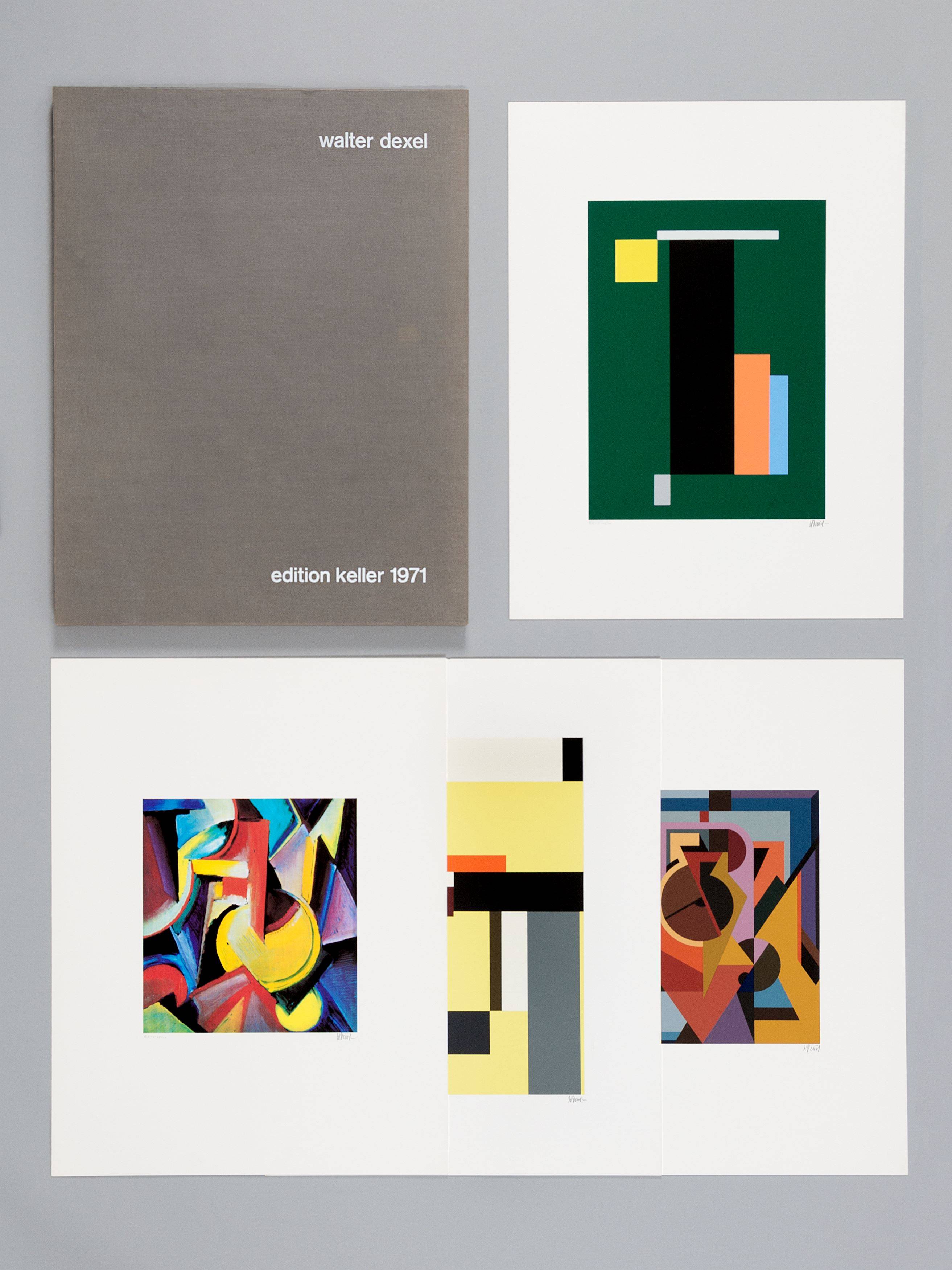 This picture shows the following artwork: Walter Dexel. ”Zehn Serigraphien nach Hinterglasbildern in den Originalformaten”. 1918-1926/1971.