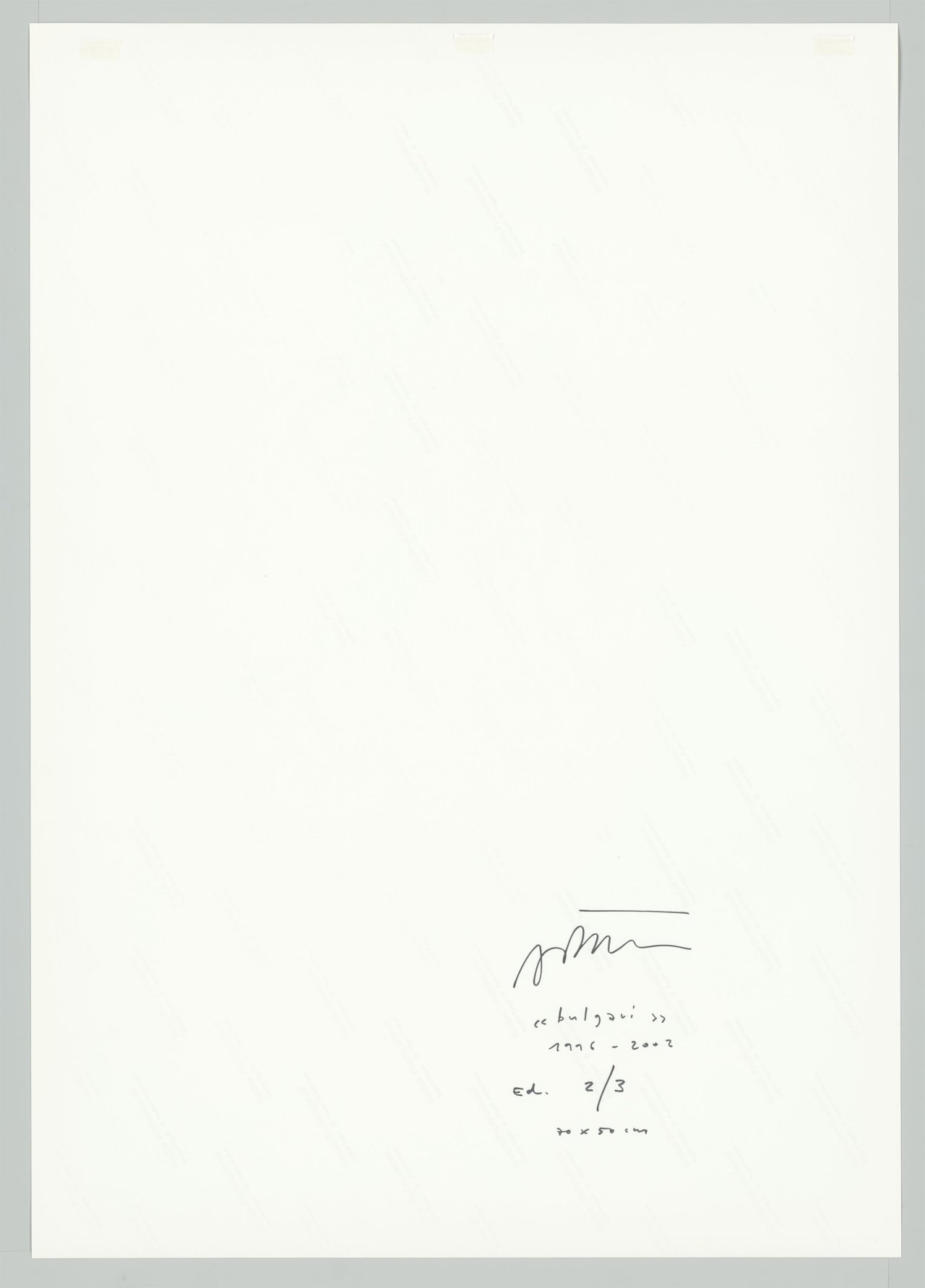 This picture shows the following artwork: Daniele Buetti. ”Bulgari”, from the series ”Looking for Love”. 1996-2002.