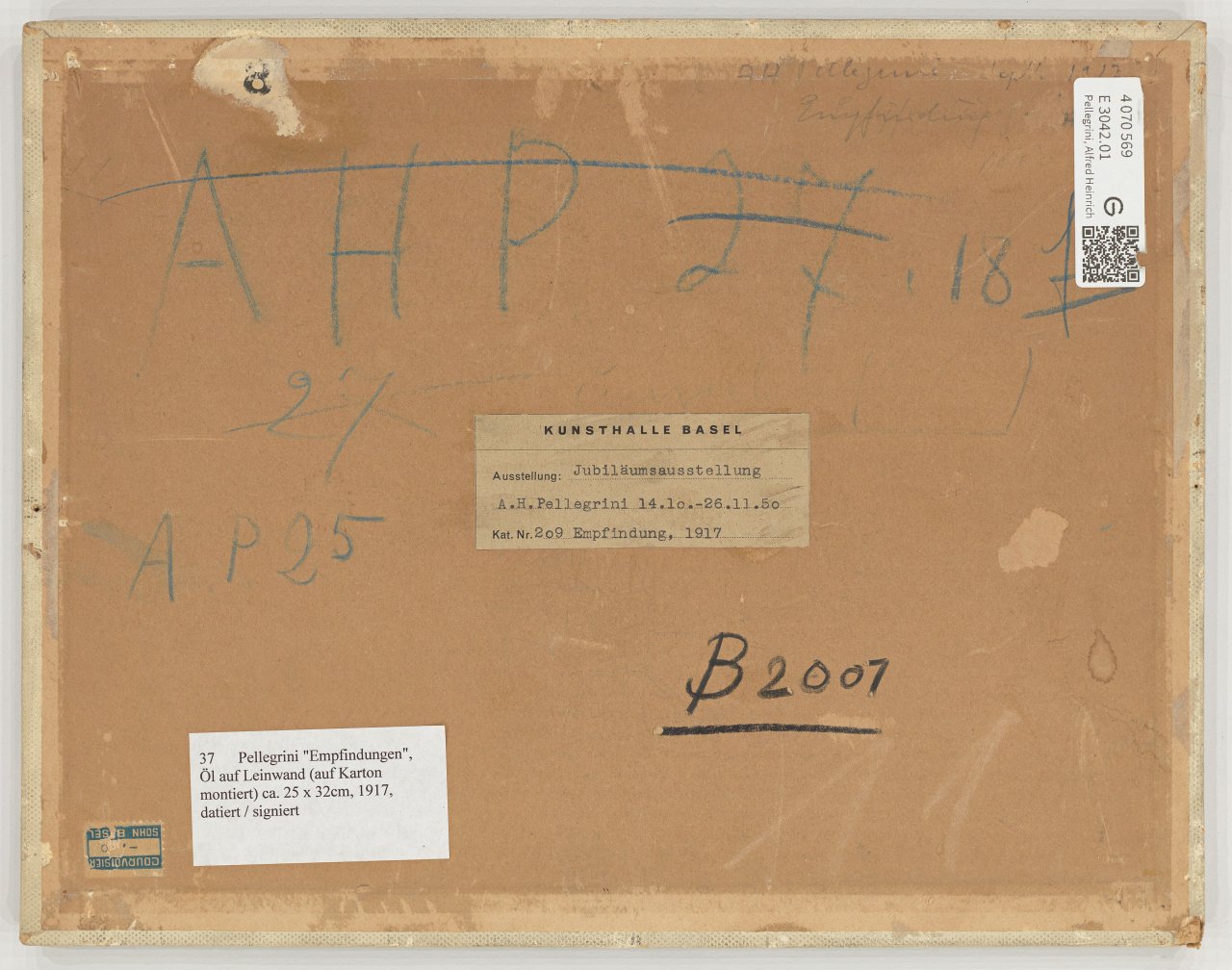 This picture shows the following artwork: Alfred Heinrich Pellegrini. ”Empfindung”. 1917.