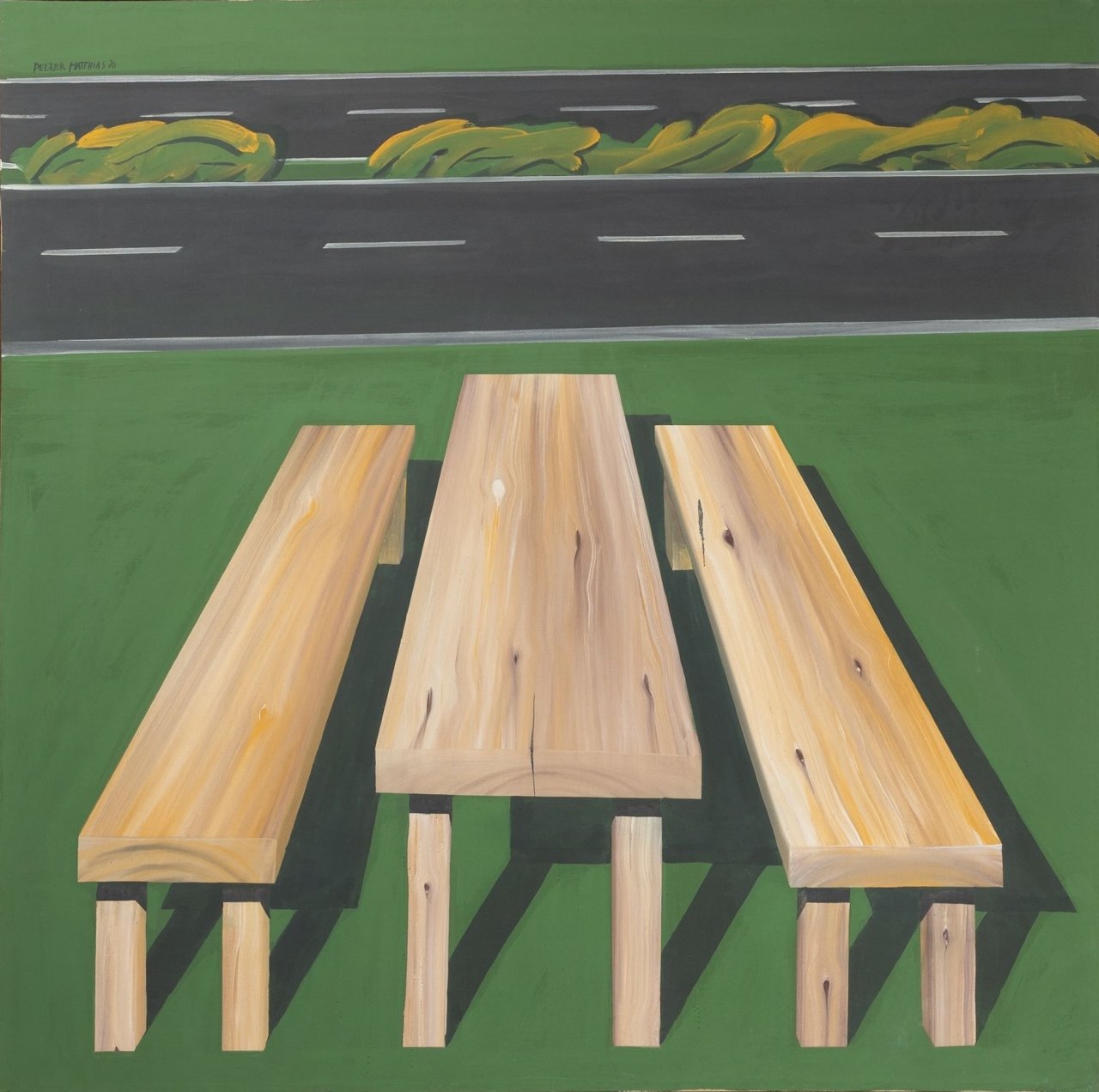 Auf diesem Bild ist das folgende Kunstwerk zu sehen: Werner Matthias Pelzer. „Rastplatz“. 1970.