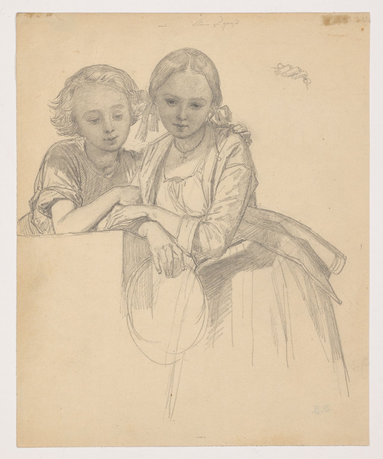This picture shows the following artwork: August Ferdinand Hopfgarten. Two Girls.