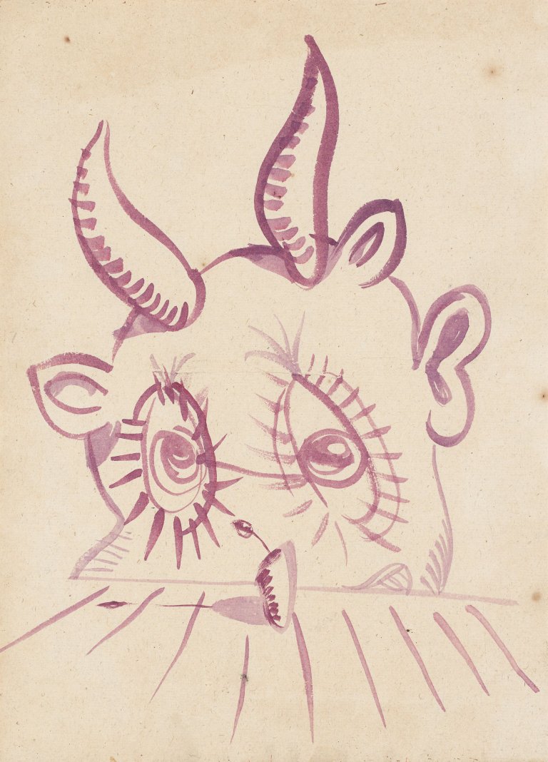 This picture shows the following artwork: George Condo. Untitled. 1986.