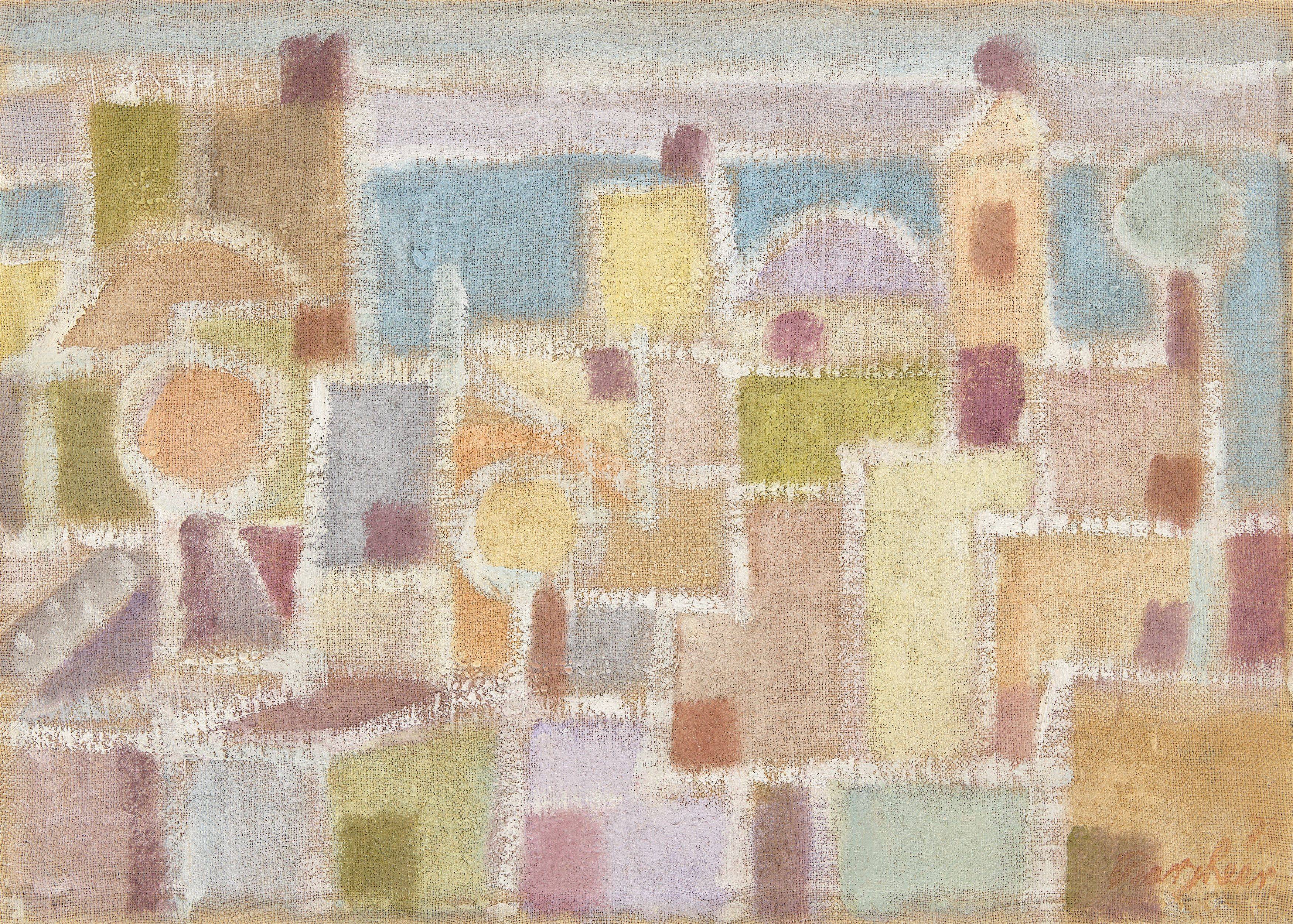 Auf diesem Bild ist das folgende Kunstwerk zu sehen: Eduard Bargheer. „Südliche Stadt 2“. Um 1973.