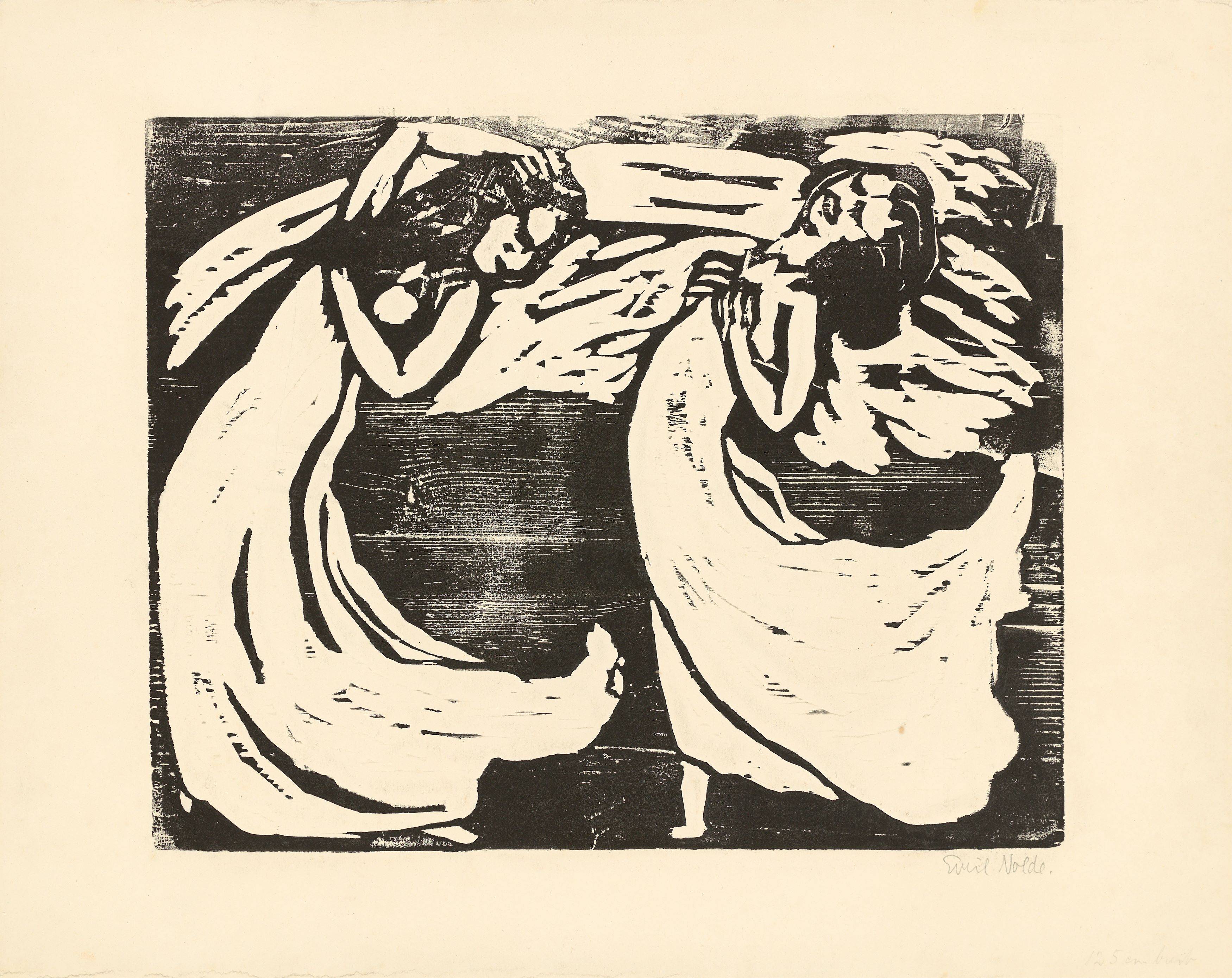 This picture shows the following artwork: Emil Nolde. ”Tänzerinnen”. 1917.