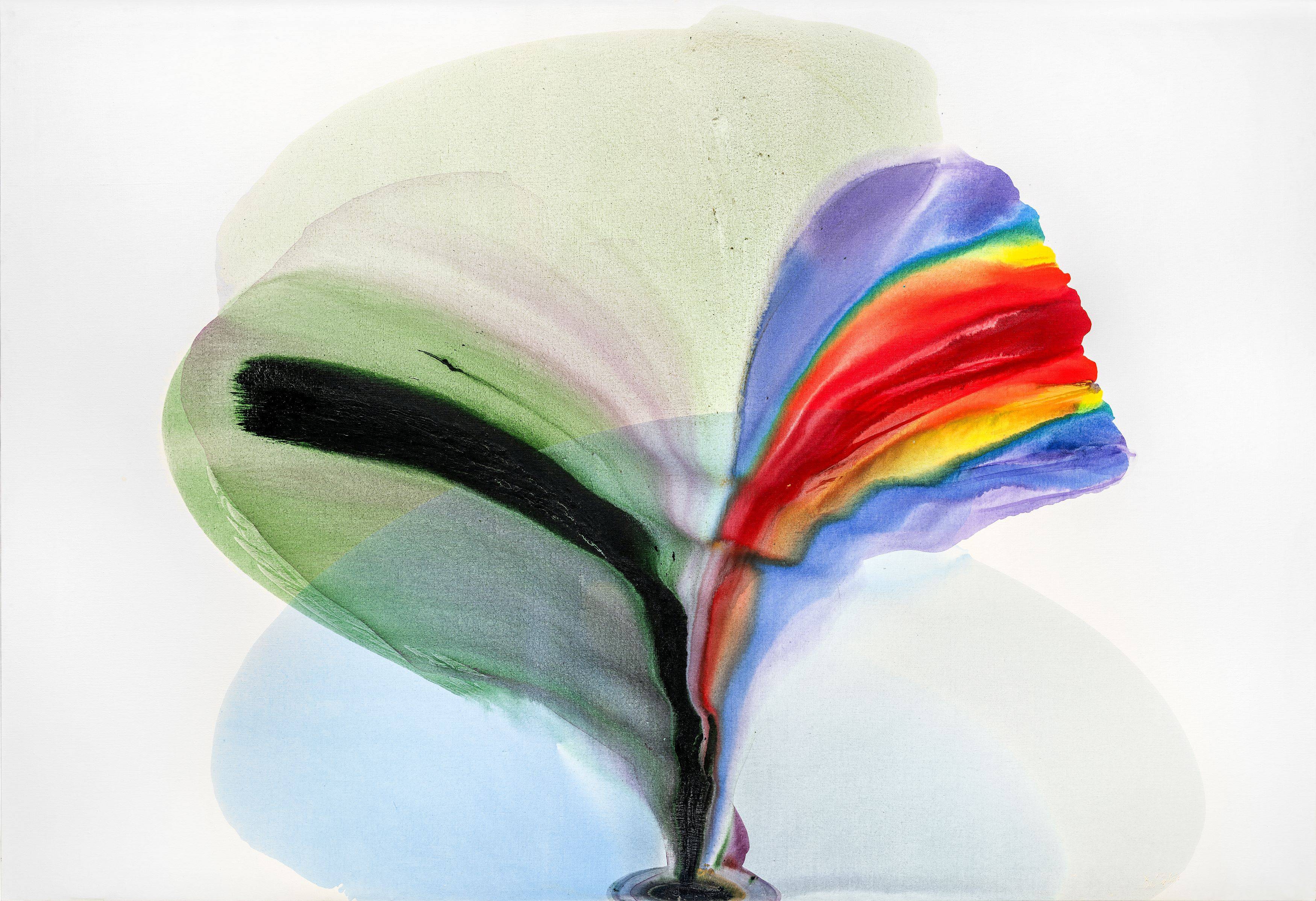 This picture shows the following artwork: Paul Jenkins. Pool of Oil. 1977.