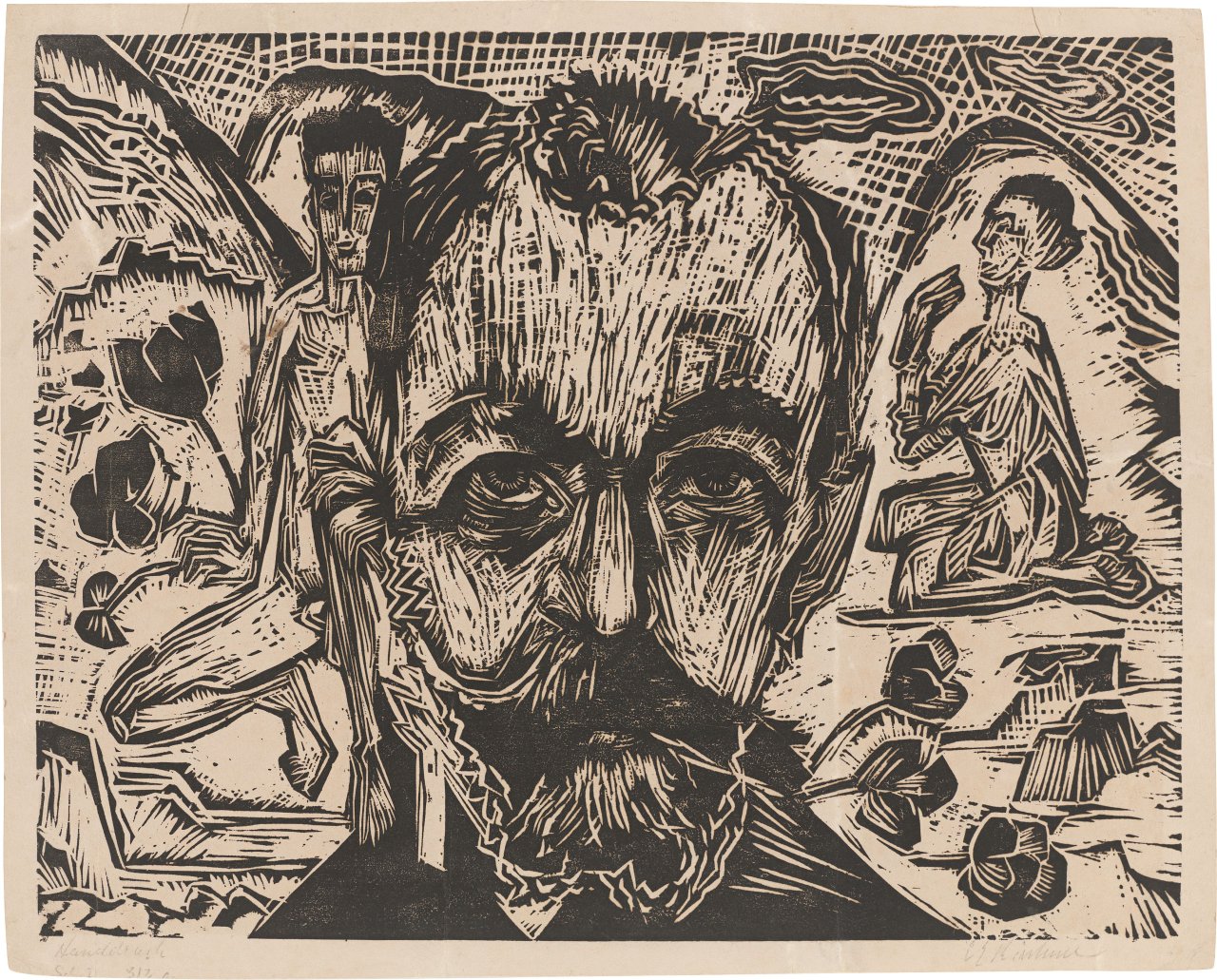 This picture shows the following artwork: Ernst Ludwig Kirchner. ”Hodlerkopf”. 1918.