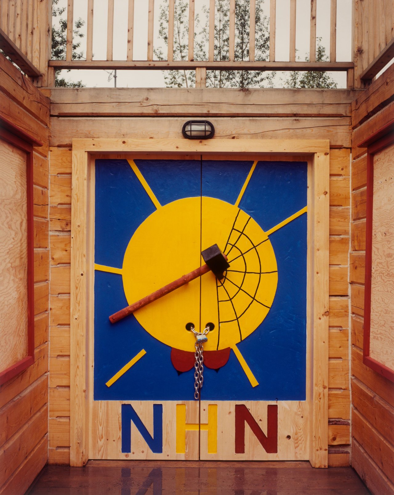 This picture shows the following artwork: Albrecht Fuchs. M.K. 9 Fotografien. Martin Kippenberger in Dawson City, August 1995.