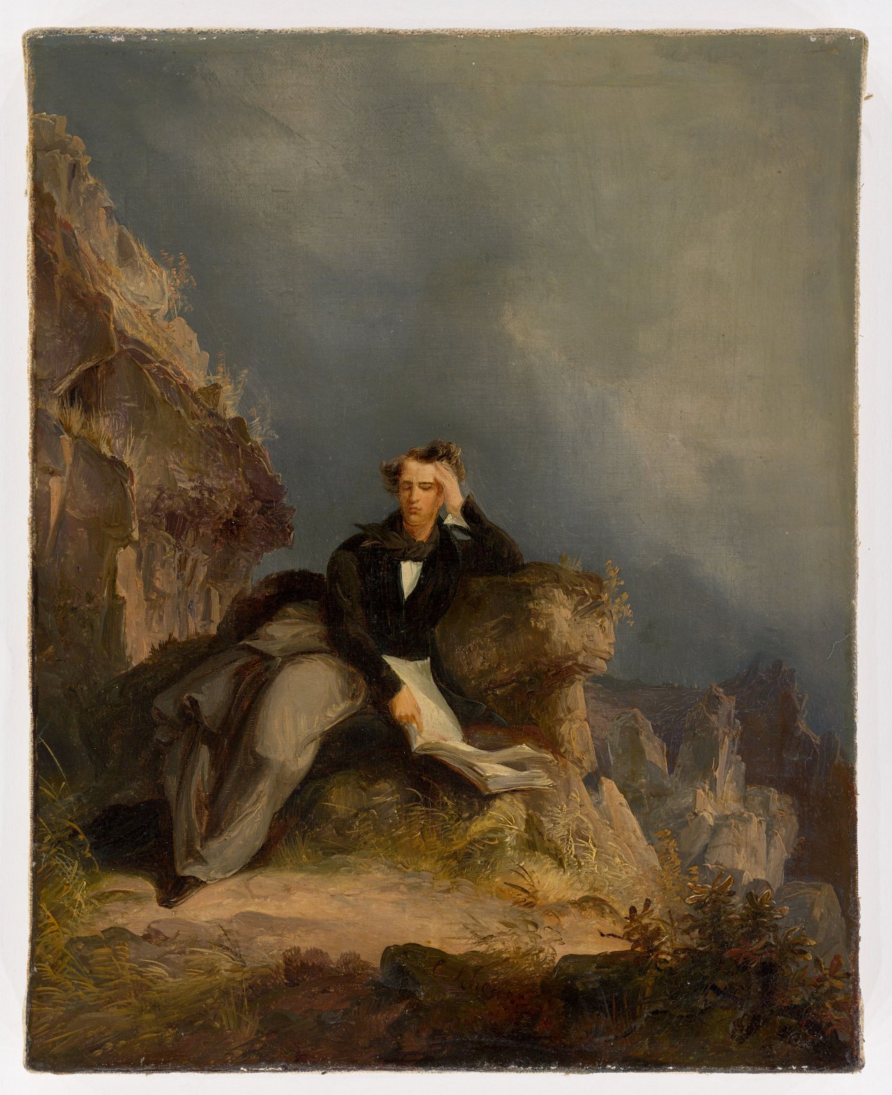 This picture shows the following artwork: Caspar Scheuren. Melancholic Romantic. Circa 1830.