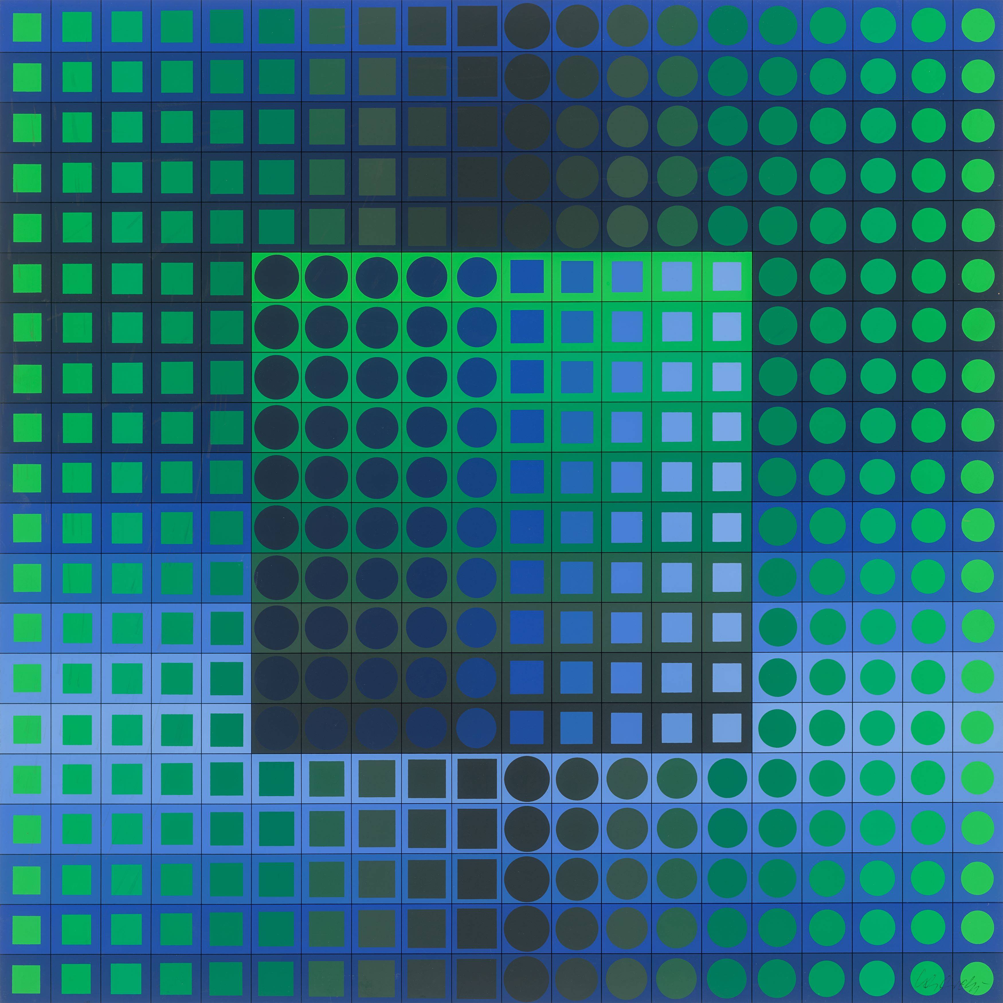 Auf diesem Bild ist das folgende Kunstwerk zu sehen: Victor Vasarely. „Zett kz“. 1968.