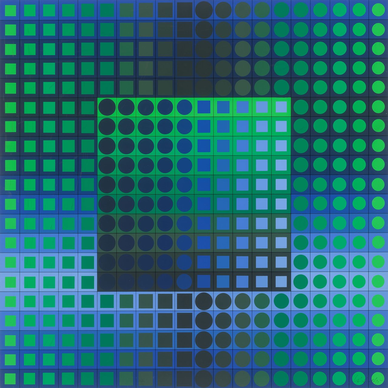 Auf diesem Bild ist das folgende Kunstwerk zu sehen: Victor Vasarely. „Zett kz“. 1968.
