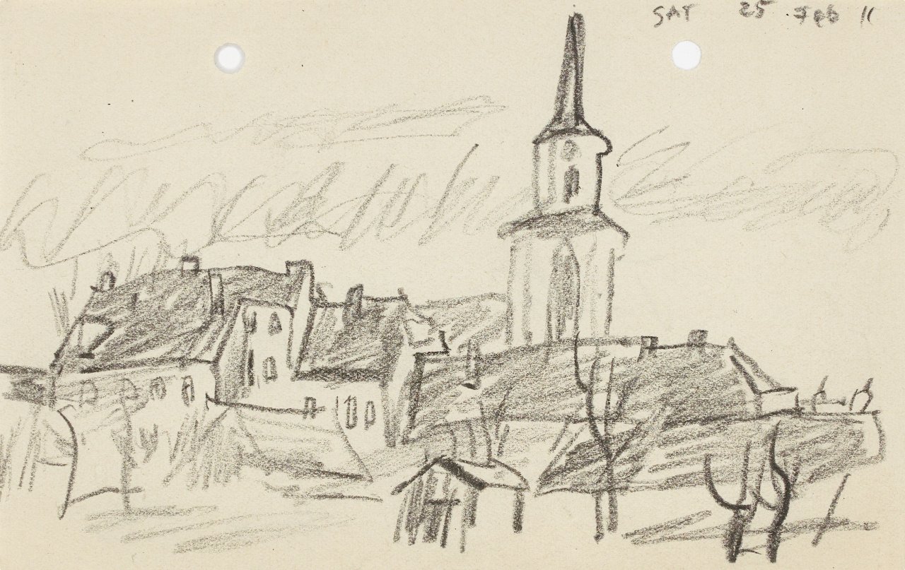 Auf diesem Bild ist das folgende Kunstwerk zu sehen: Lyonel Feininger. „Teltow“. 1911.