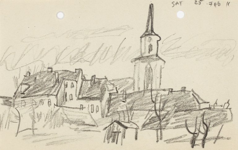 Auf diesem Bild ist das folgende Kunstwerk zu sehen: Lyonel Feininger. „Teltow“. 1911.