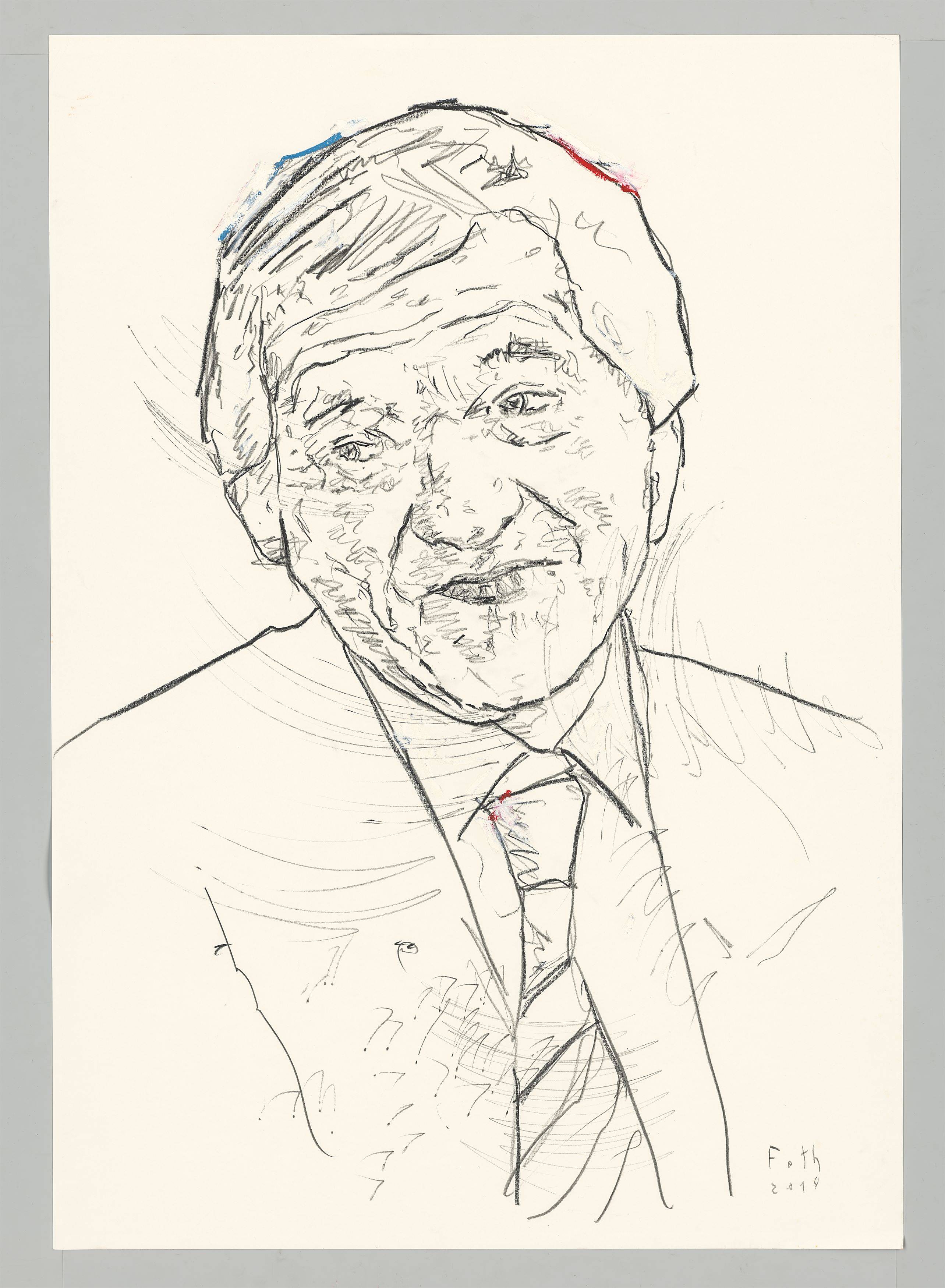 Auf diesem Bild ist das folgende Kunstwerk zu sehen: Detlev Foth. Porträt Folker Skulima. 2018.