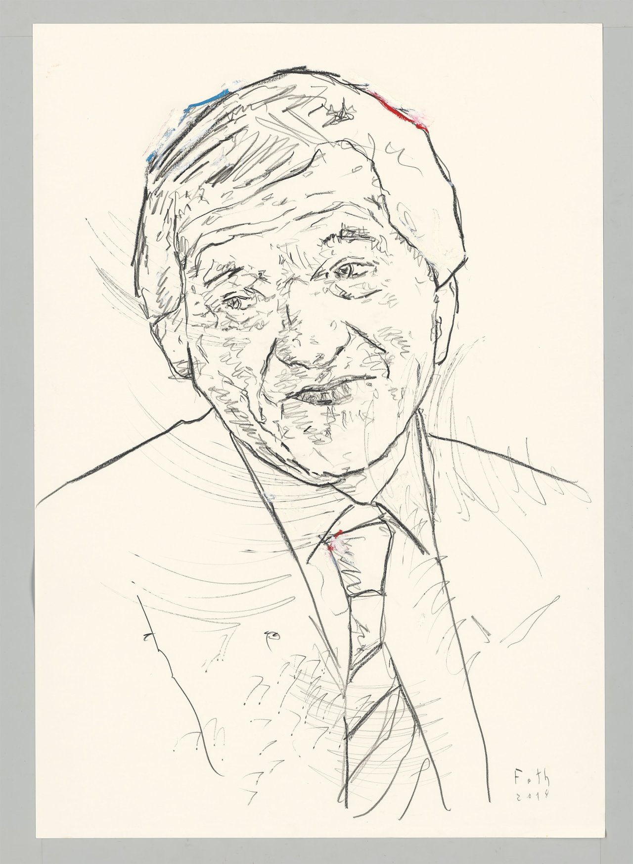 Auf diesem Bild ist das folgende Kunstwerk zu sehen: Detlev Foth. Porträt Folker Skulima. 2018.
