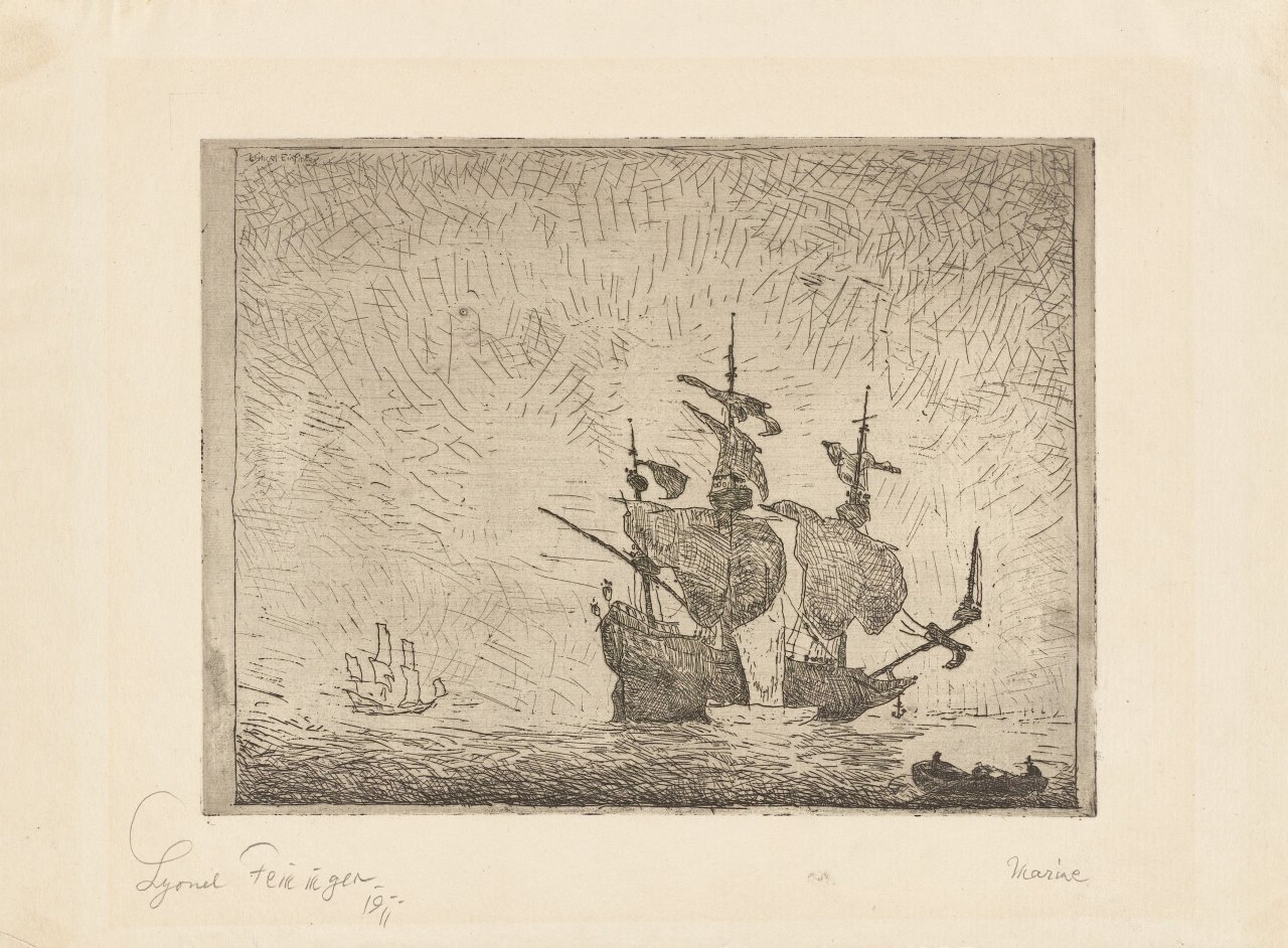 This picture shows the following artwork: Lyonel Feininger. ”Marine, 1”. 1910/11.