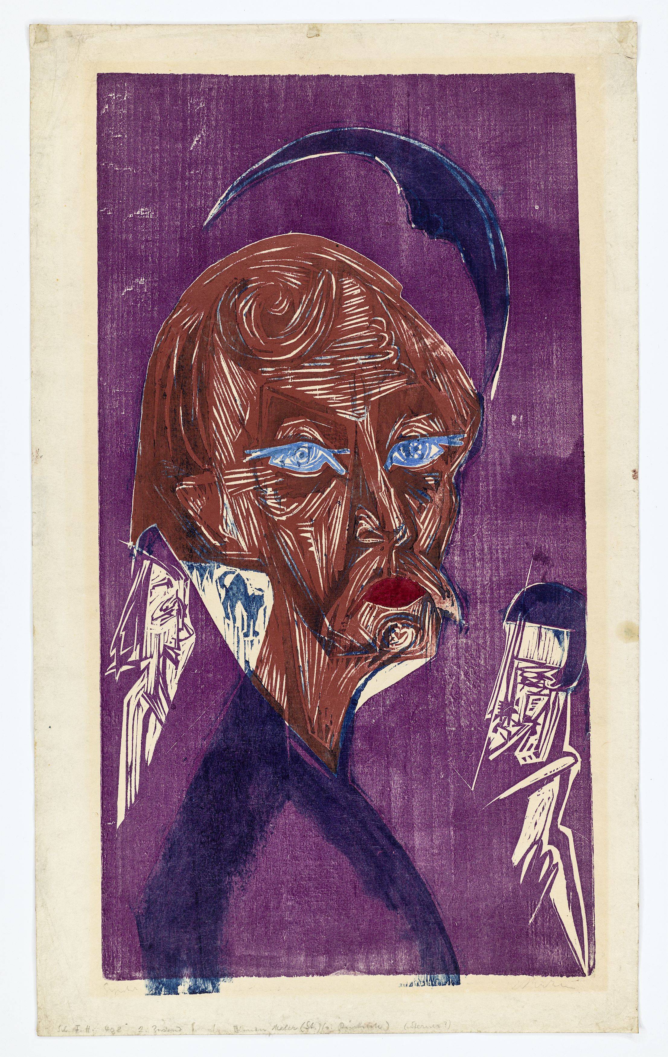 Auf diesem Bild ist das folgende Kunstwerk zu sehen: Ernst Ludwig Kirchner. „Blonder Maler - Bildnis Karl Stirner“. 1919.