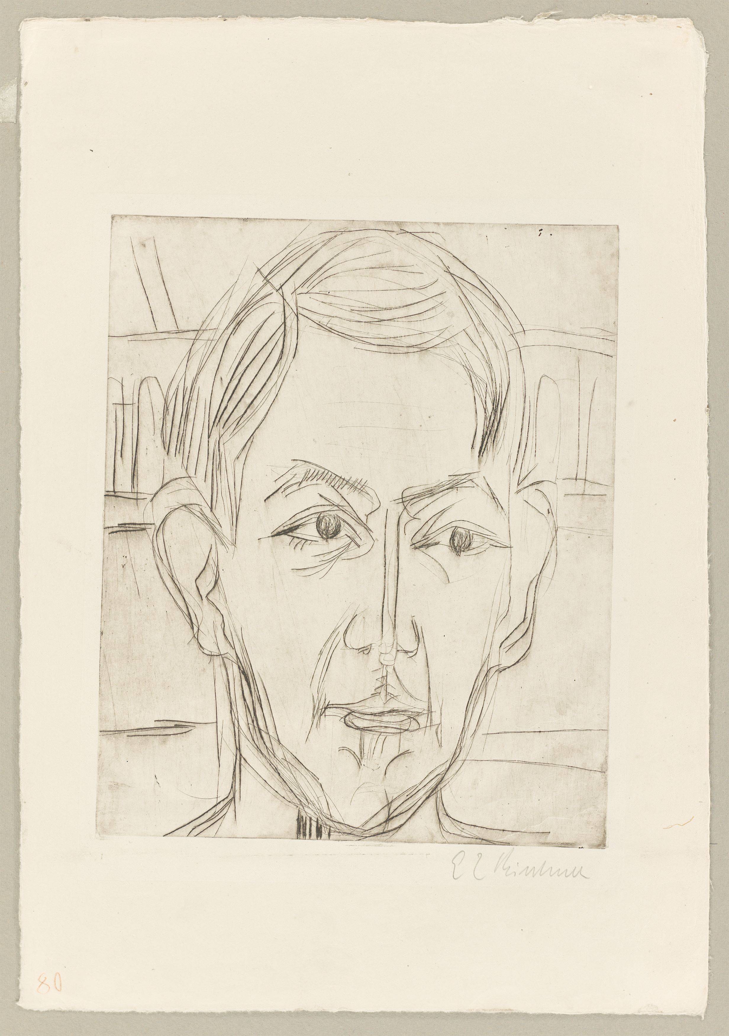 This picture shows the following artwork: Ernst Ludwig Kirchner. ”Kopf eines jungen Mannes (Dr. Hans Bütow)”. 1925/26.