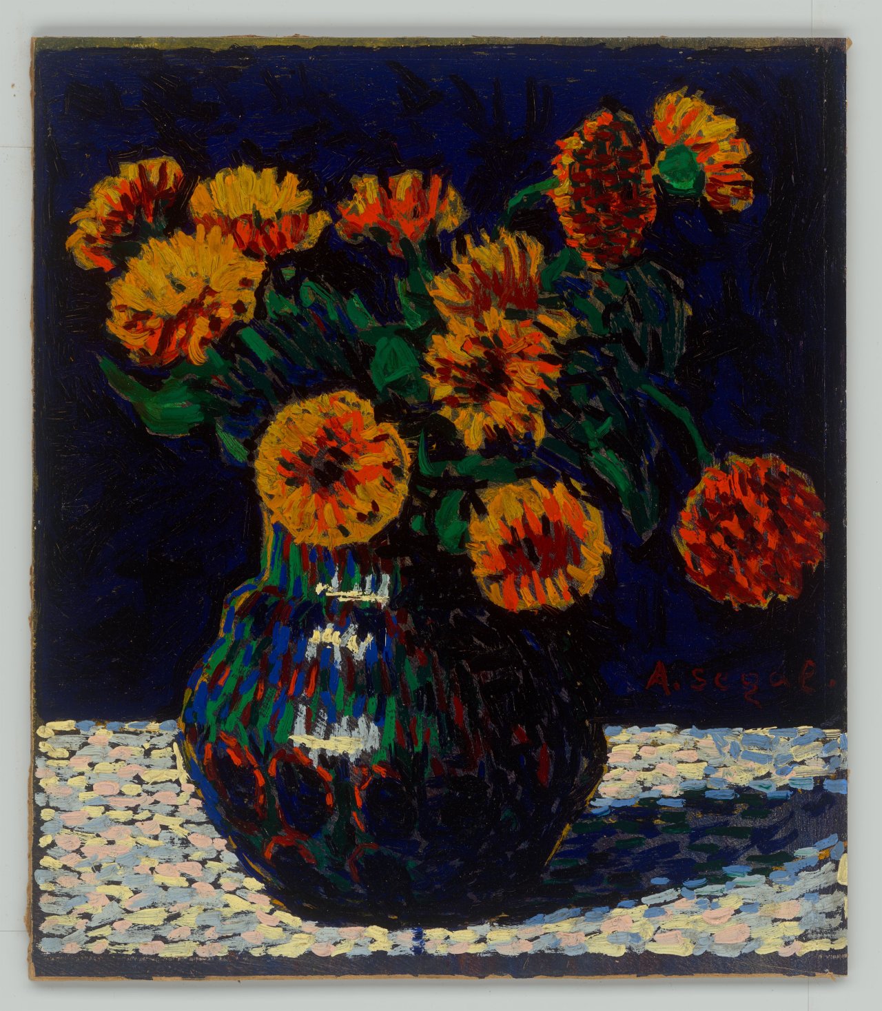 This picture shows the following artwork: Arthur Segal. ”Blumenstillleben”. Circa 1910.