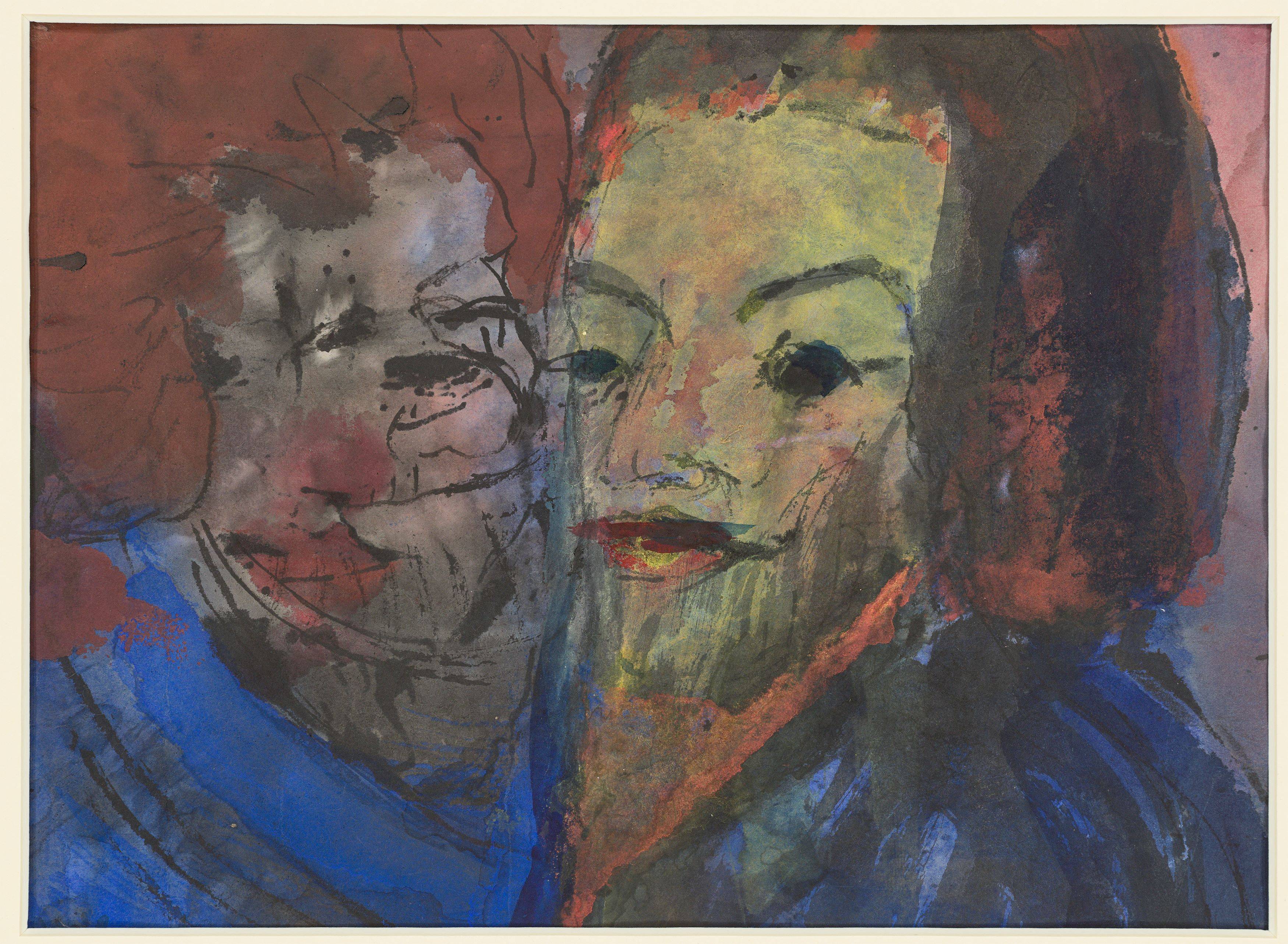 This picture shows the following artwork: Emil Nolde. „Paar (Mann und Frau)“ aus „Phantasien“. 1931/1935.