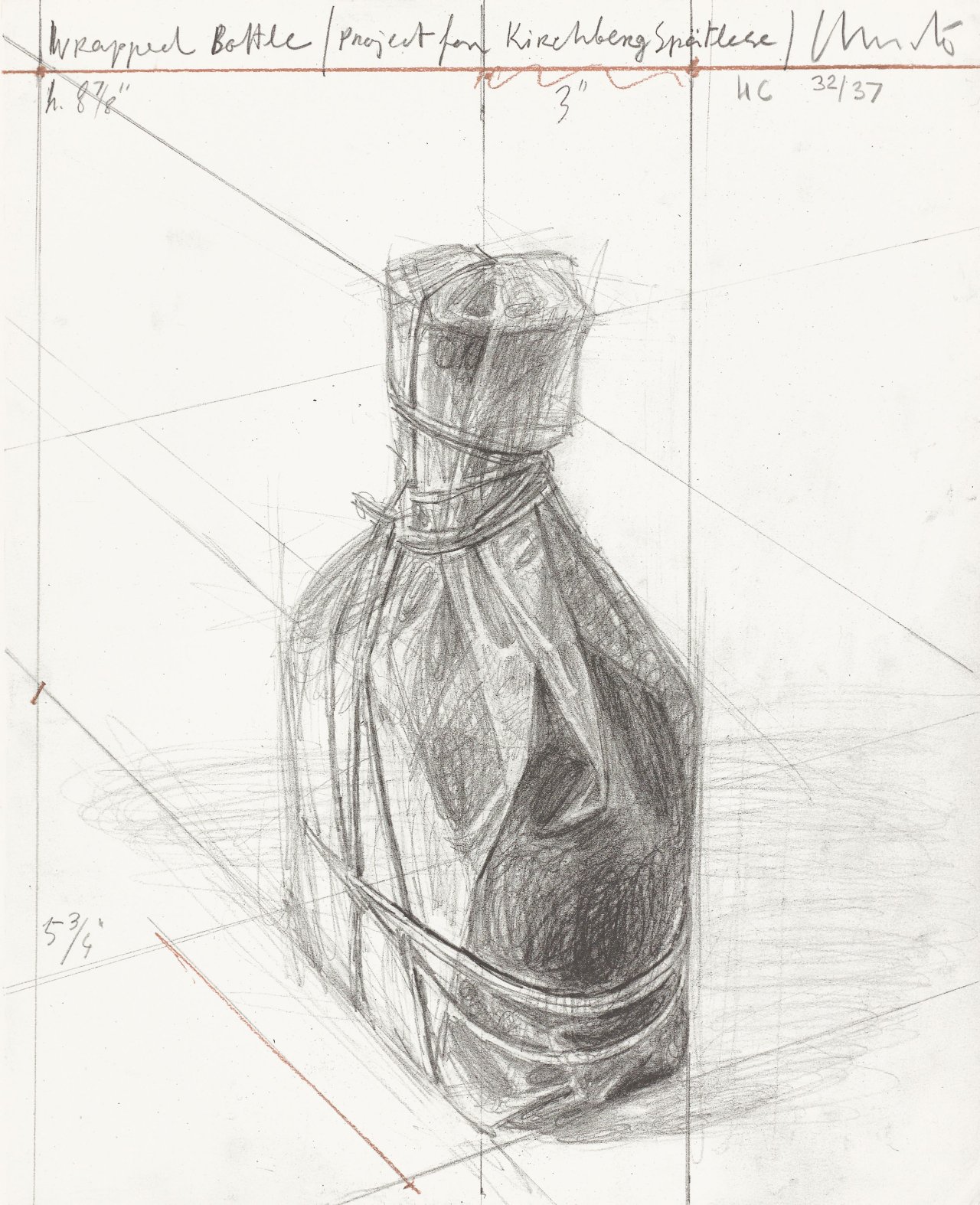 Auf diesem Bild ist das folgende Kunstwerk zu sehen:  Christo und Jeanne-Claude. „Wrapped Bottle“. 2002.