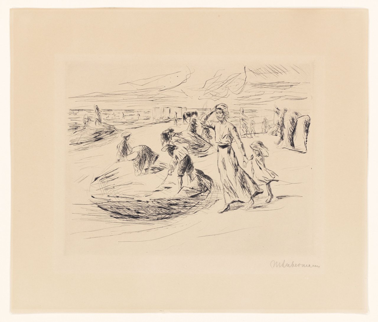 Auf diesem Bild ist das folgende Kunstwerk zu sehen: Max Liebermann. „Am Strande (Nordwijk)“. 1914/15.