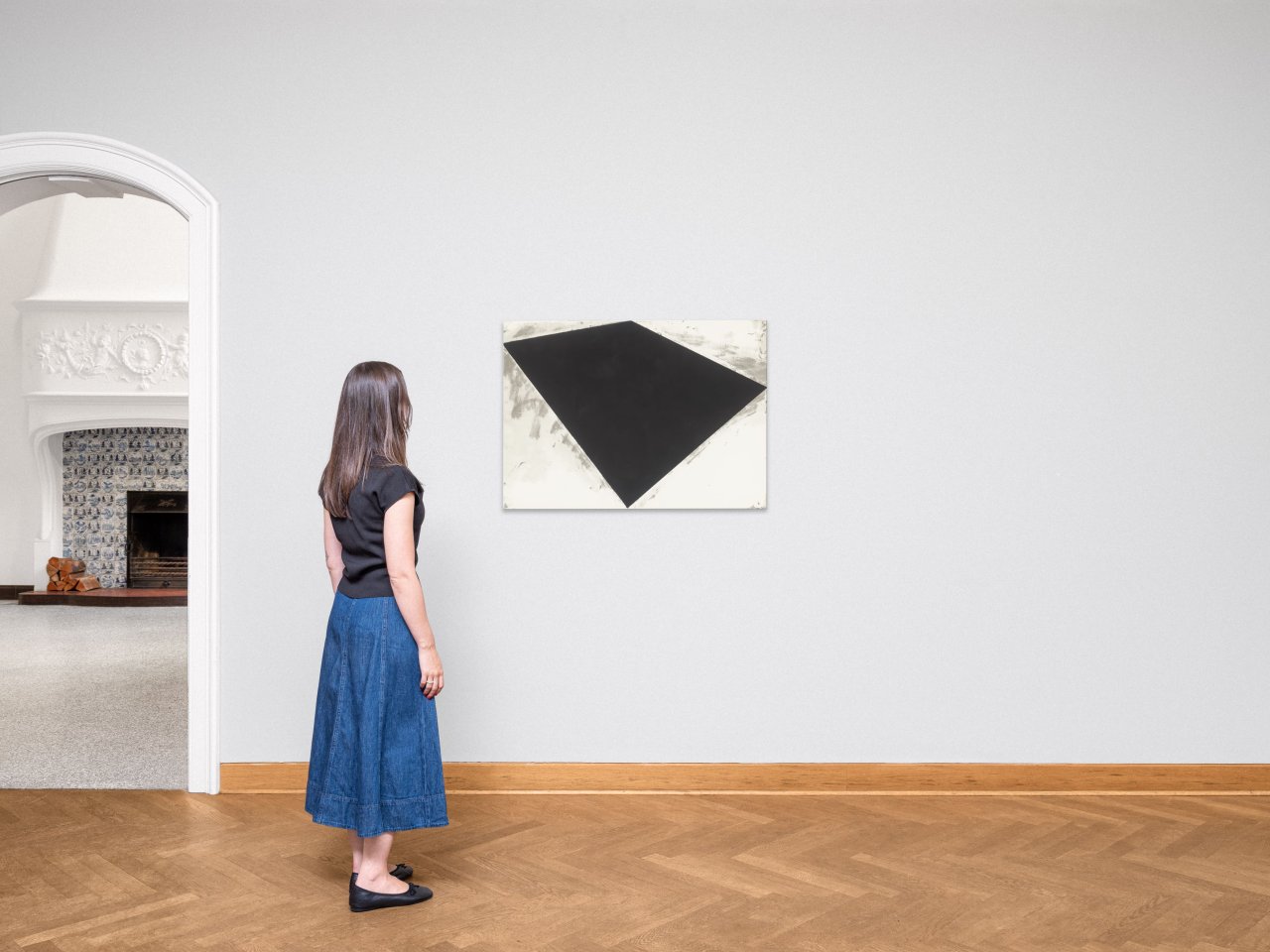 Auf diesem Bild ist das folgende Kunstwerk zu sehen: Richard Serra. „Untitled (or Philip Glass Poster)“. 1972.