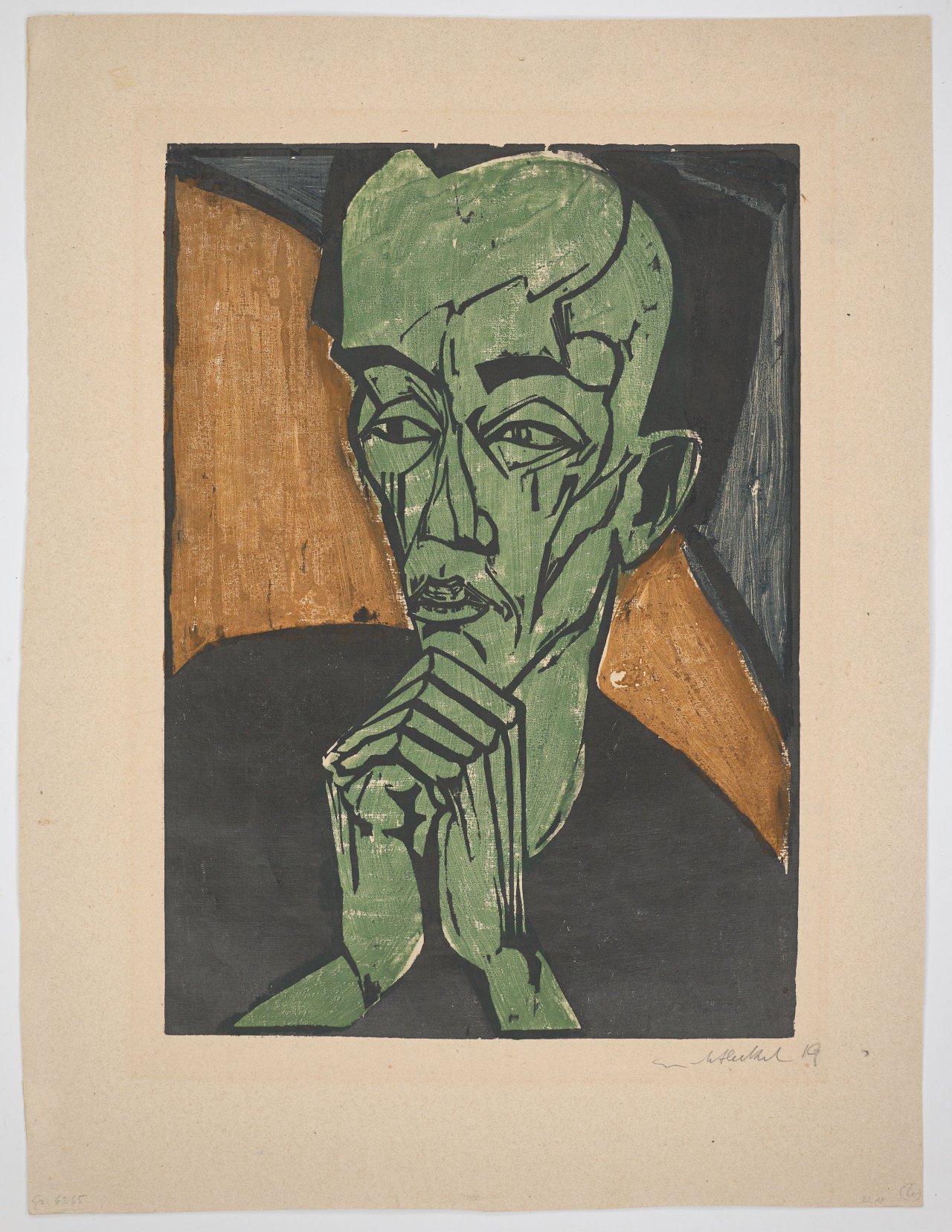 This picture shows the following artwork: Erich Heckel. ”Männerbildnis”. 1919.