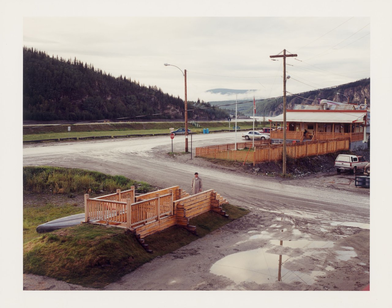 This picture shows the following artwork: Albrecht Fuchs. M.K. 9 Fotografien. Martin Kippenberger in Dawson City, August 1995.