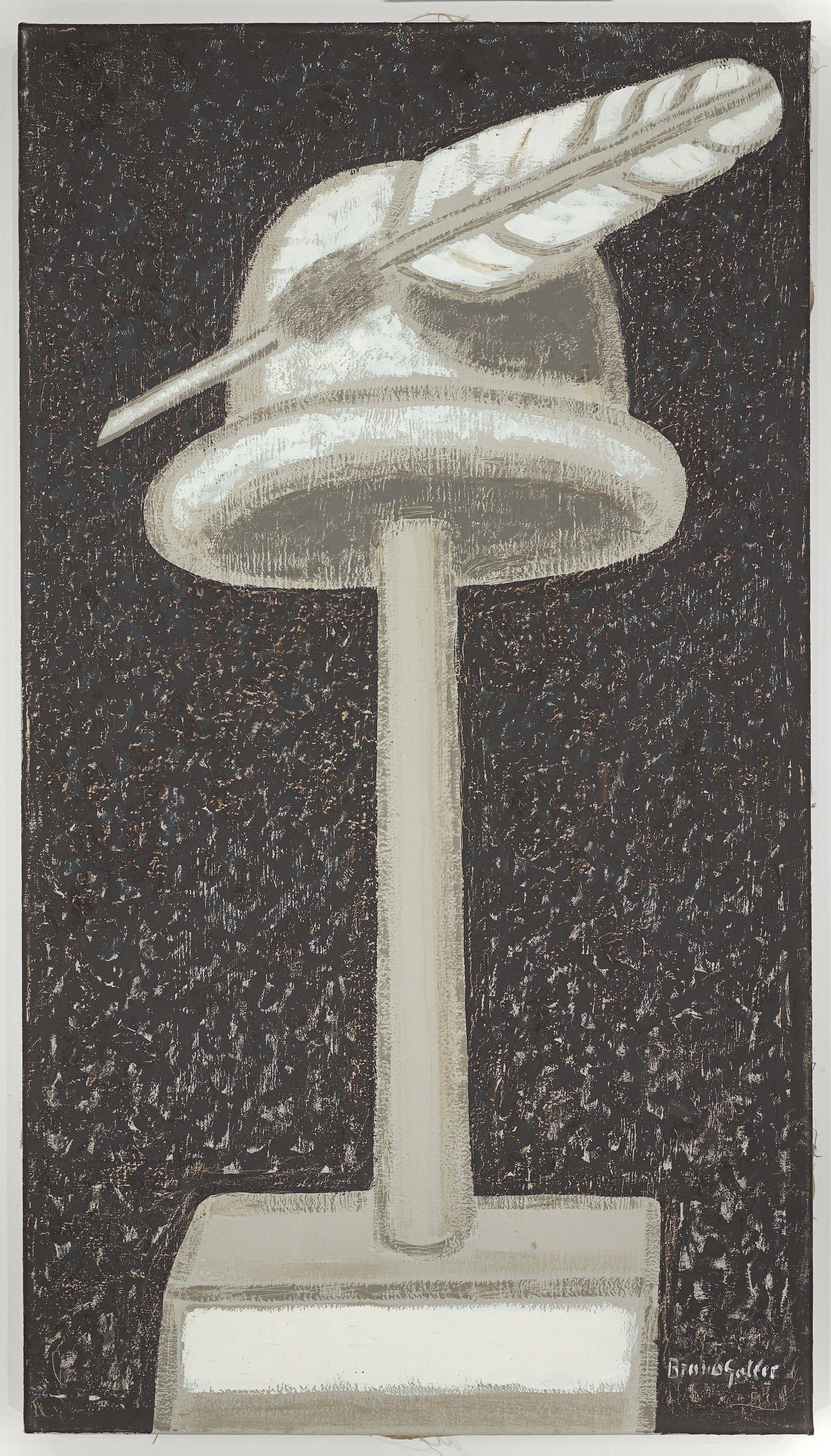 Auf diesem Bild ist das folgende Kunstwerk zu sehen: Bruno Goller. „Hut mit Feder“. 1978.