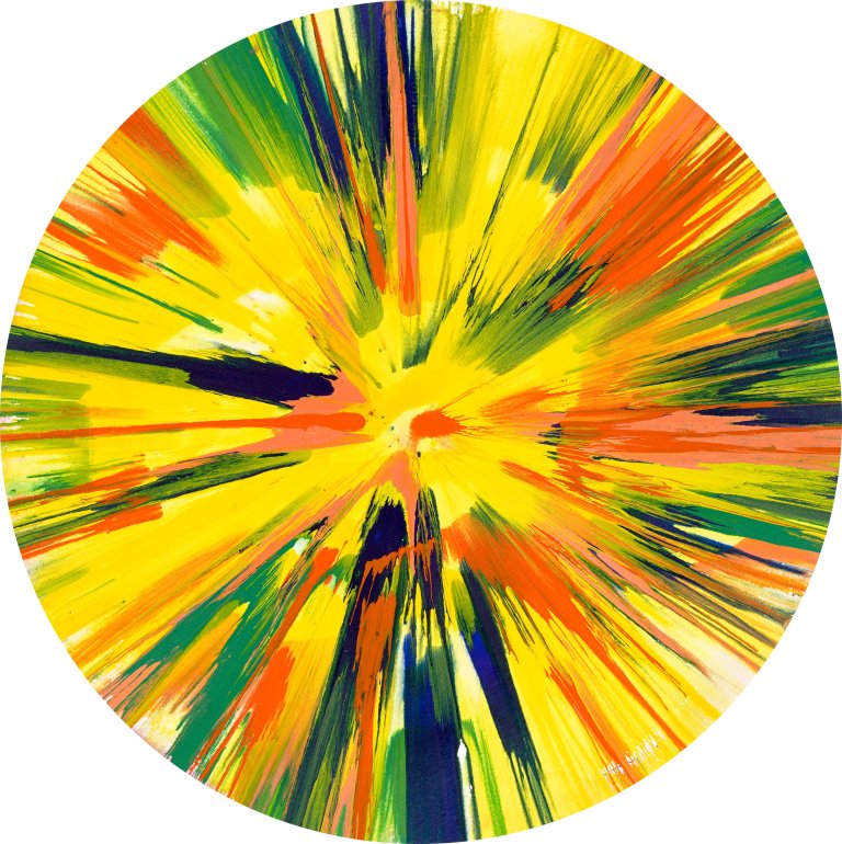 This picture shows the following artwork: Damien Hirst. ”Spin Painting”. 2009.