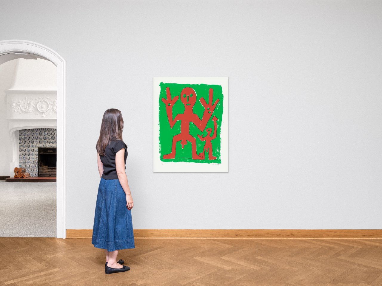 Auf diesem Bild ist das folgende Kunstwerk zu sehen: A.R. Penck. Ohne Titel (Peace). 1995.