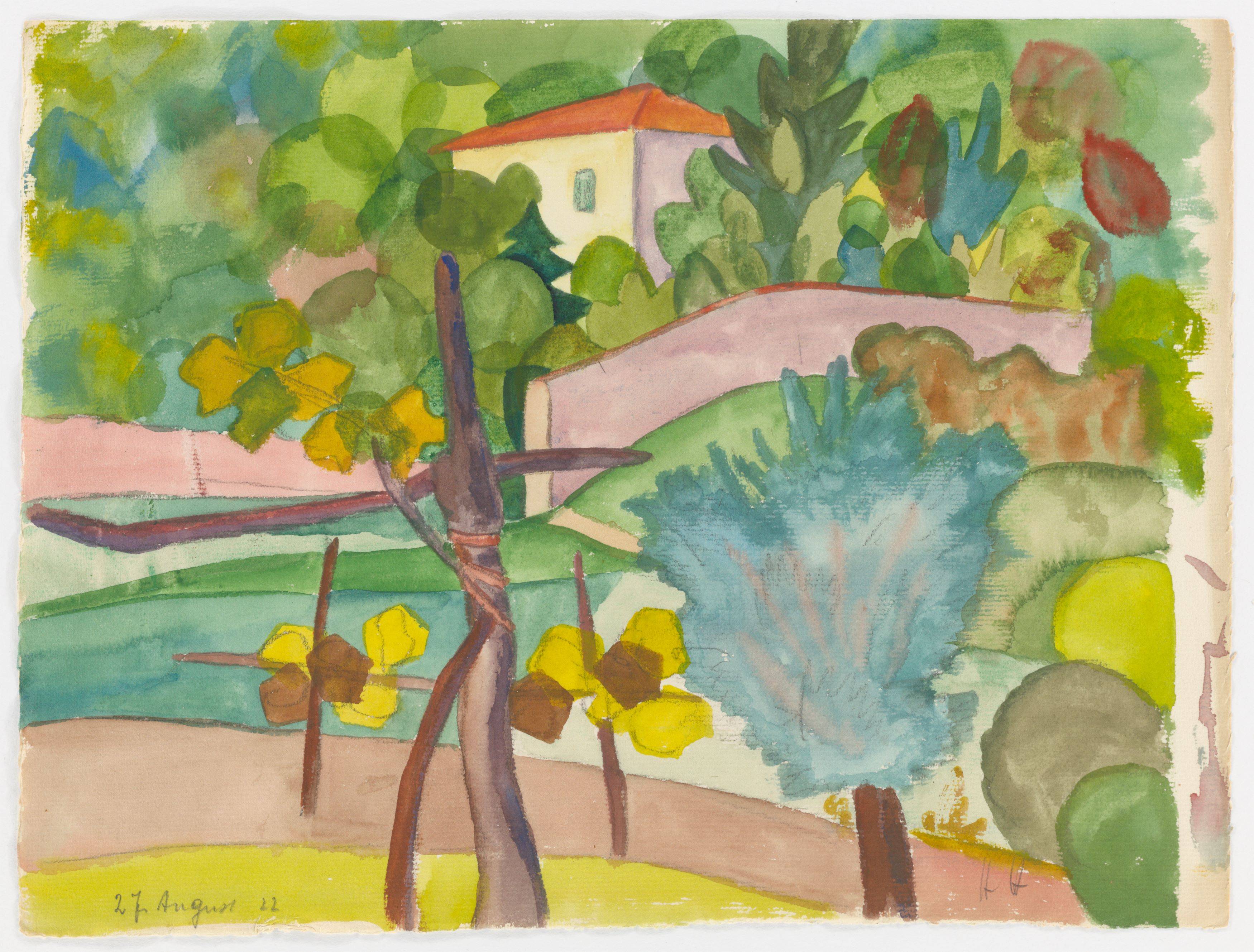 This picture shows the following artwork: Hermann Hesse. Untitled (27. August 22). 1922.