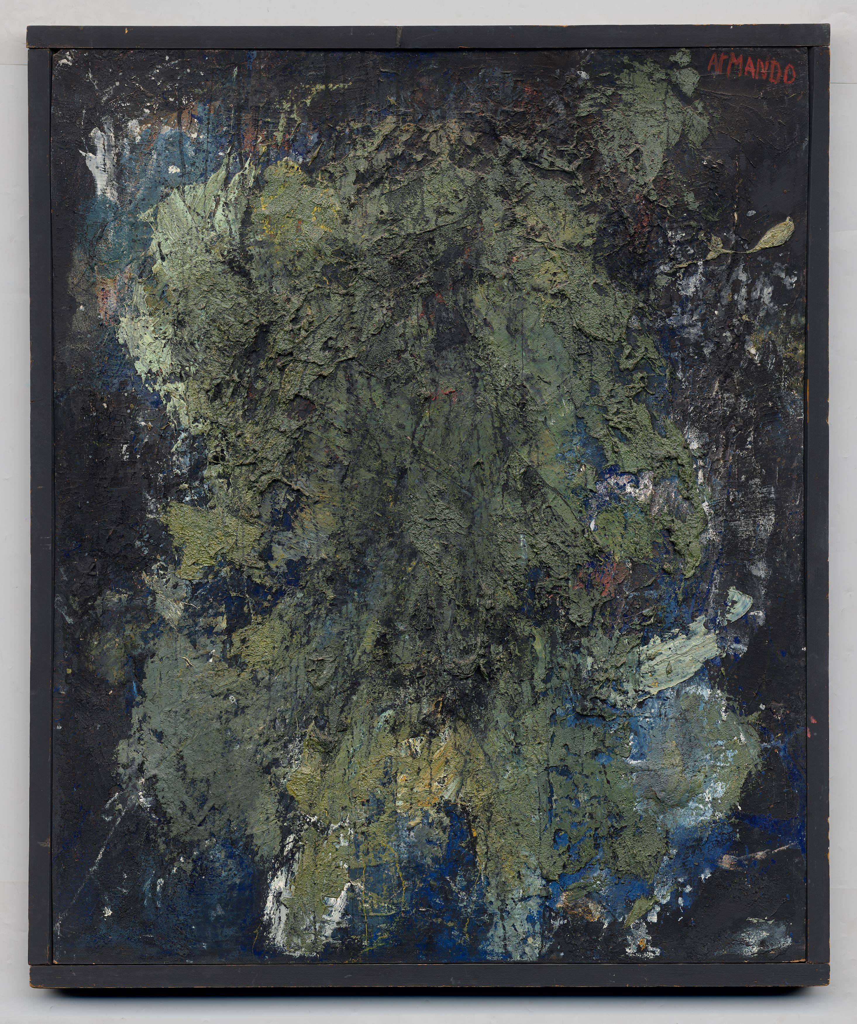 Auf diesem Bild ist das folgende Kunstwerk zu sehen:  Armando . Peinture criminelle. 1957.