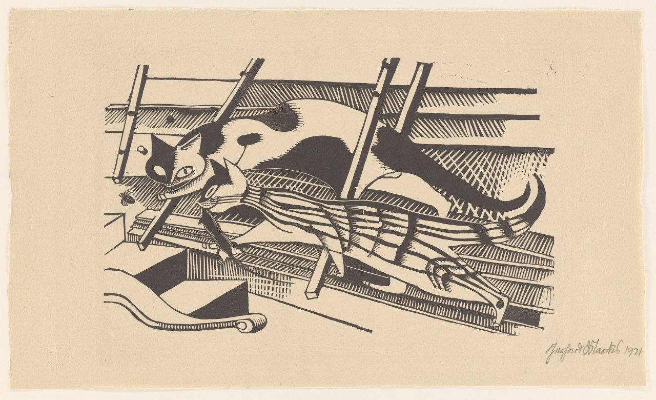 This picture shows the following artwork: Gerhard Marcks. ”Die Katzen”. 1921/22.