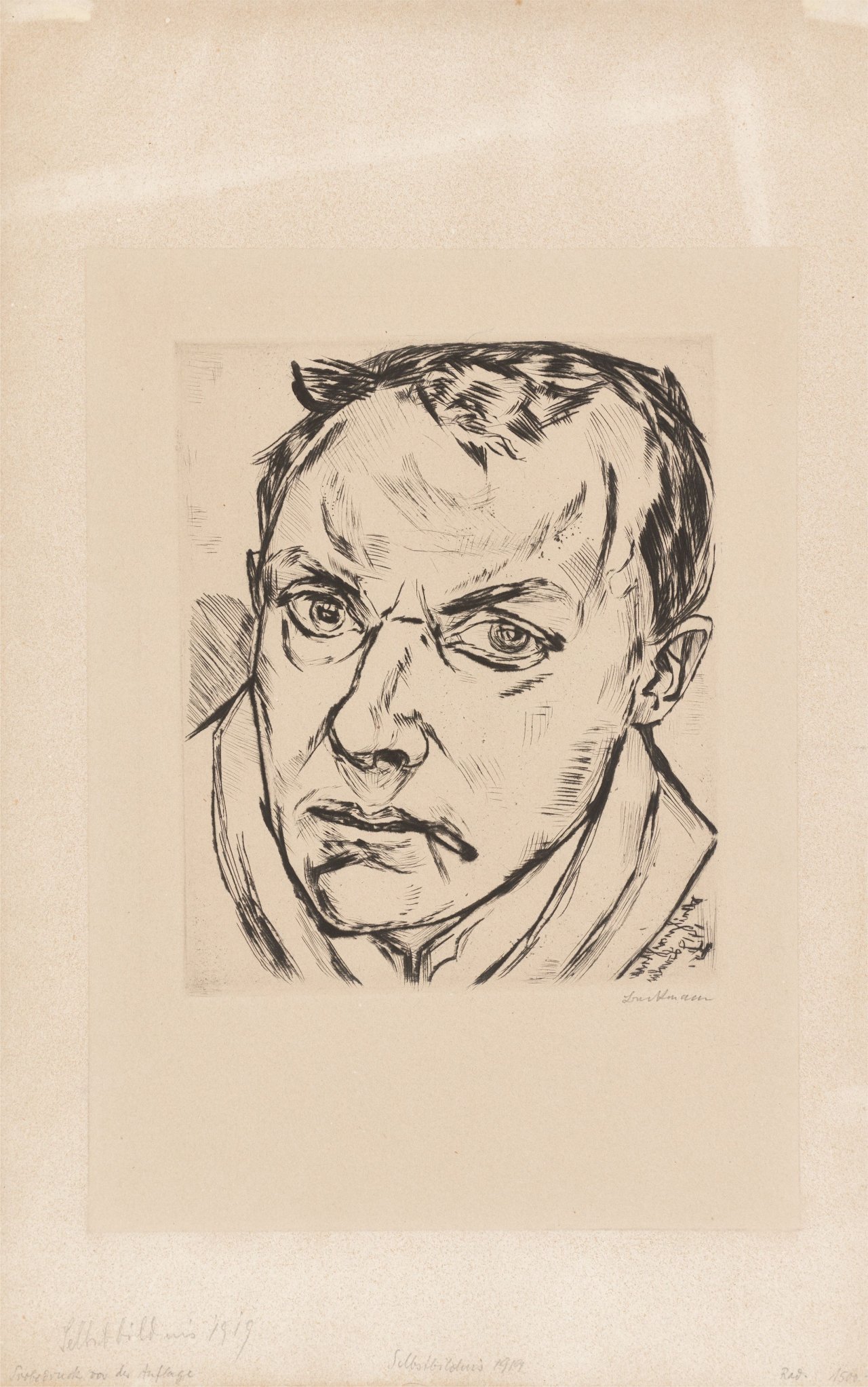 Auf diesem Bild ist das folgende Kunstwerk zu sehen: Max Beckmann. „Großes Selbstbildnis“. 1919.