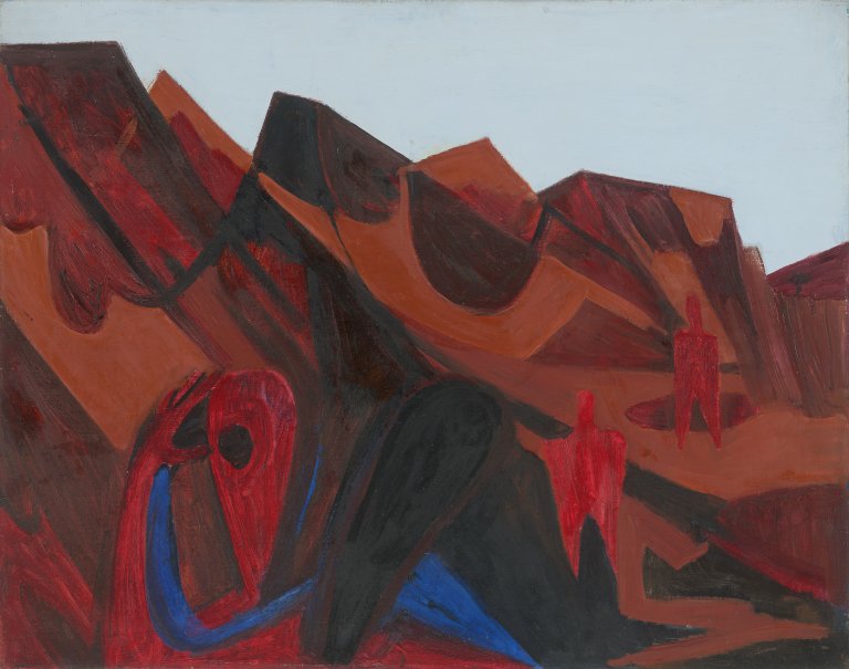 This picture shows the following artwork: Ernst Wilhelm Nay. ”Landschaft auf Sylt”. 1936.