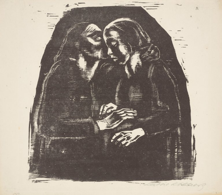 This picture shows the following artwork: Käthe Kollwitz. ”Maria und Elisabeth (Final third Version)”. 1929/30.
