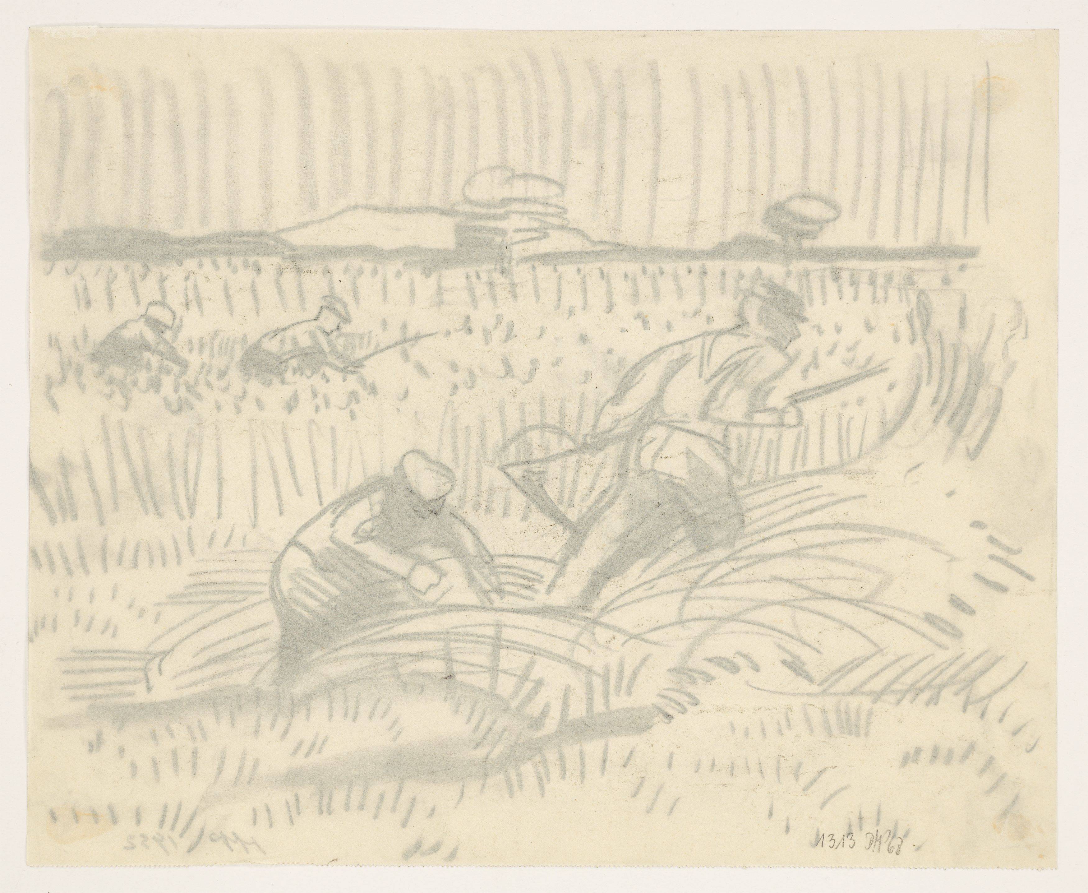 This picture shows the following artwork: Max Pechstein. At the grain harvest. 1932.