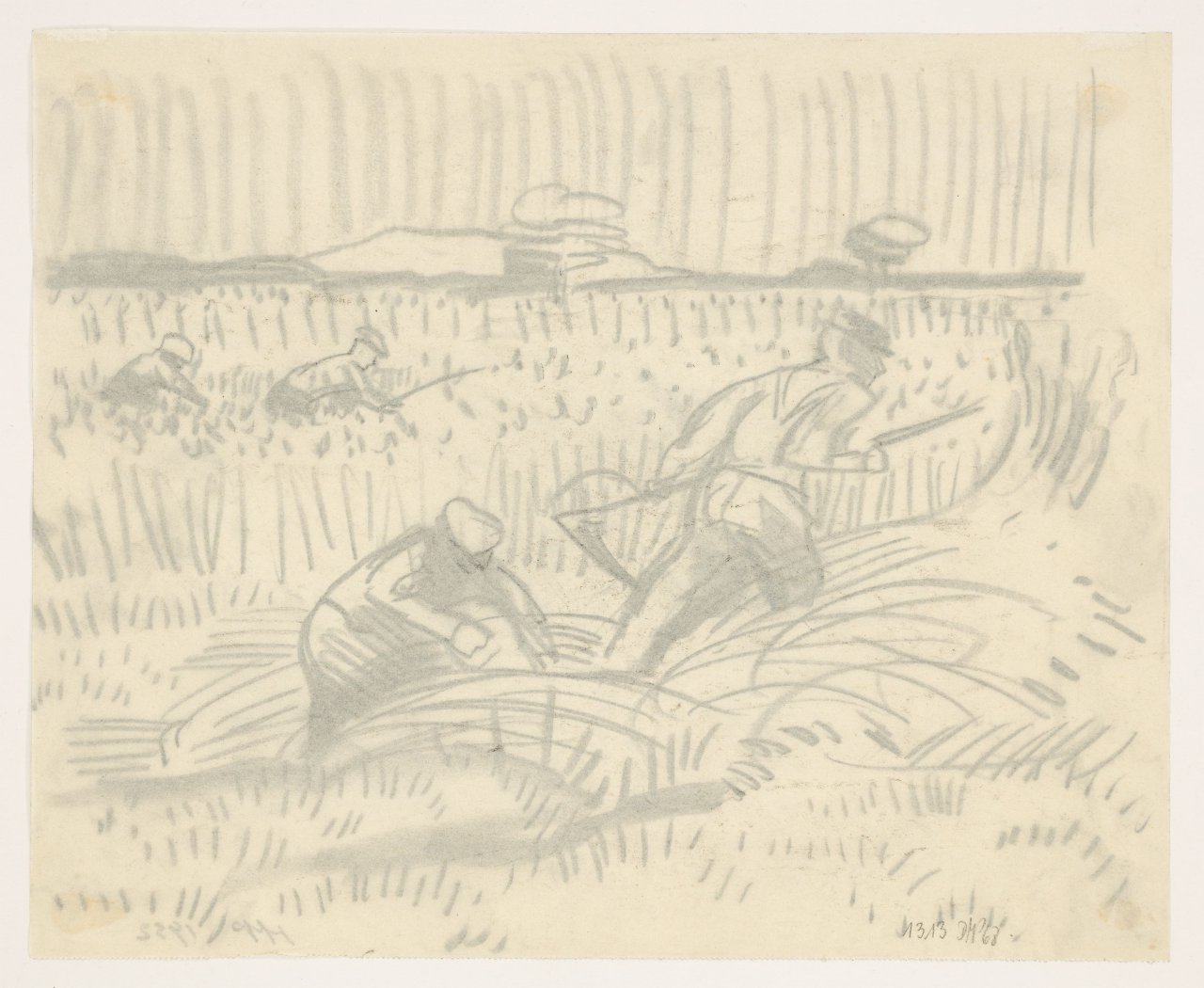 This picture shows the following artwork: Max Pechstein. At the grain harvest. 1932.