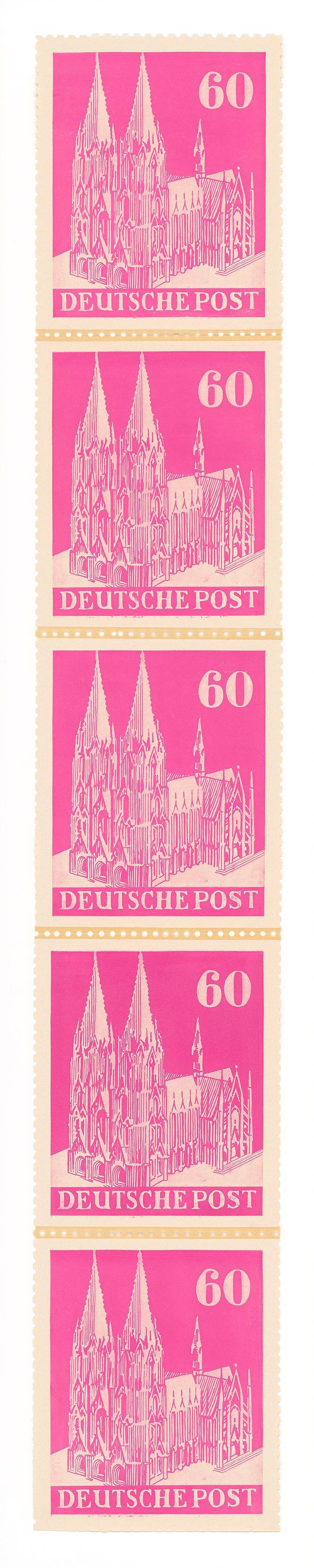 This picture shows the following artwork: KP Brehmer (i.e. Klaus-Peter Brehmer). ”Briefmarke (5-fach)”. 1967.