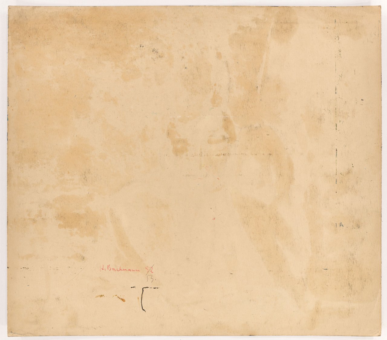 This picture shows the following artwork: Hermann Bachmann. Figure with mask. 1952/53.