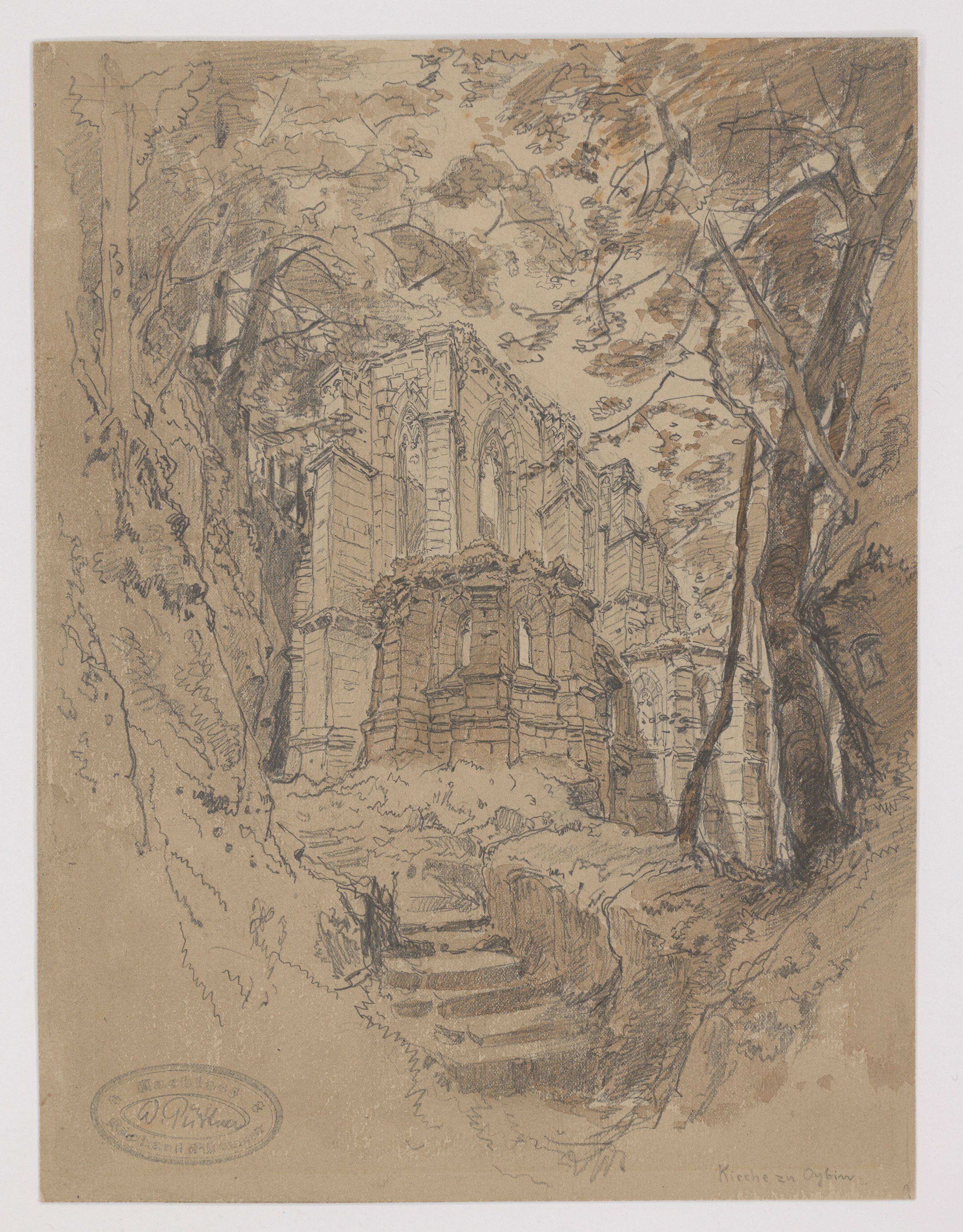 This picture shows the following artwork: Richard Püttner. Church in Oybin.