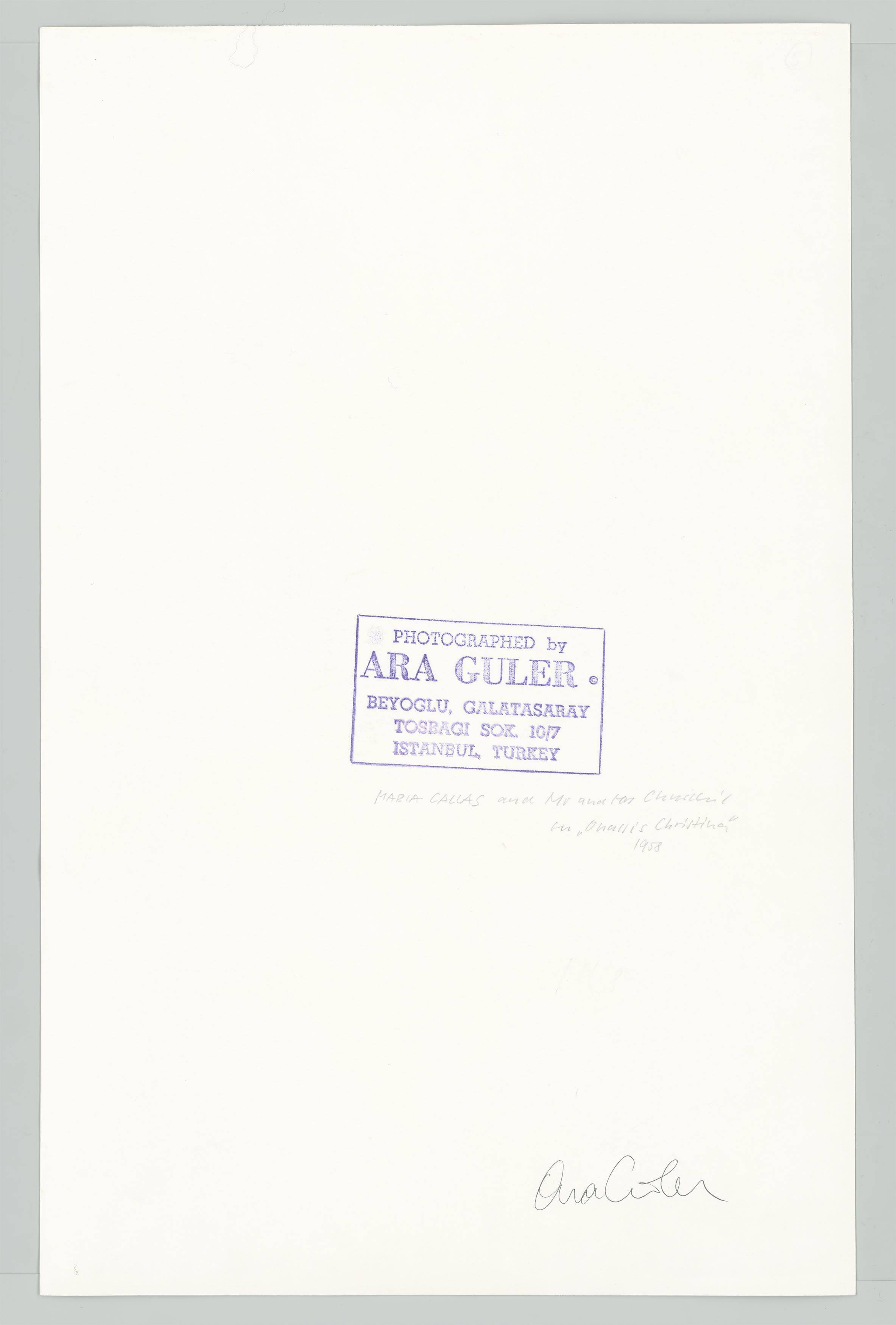 This picture shows the following artwork: Ara Güler. Maria Callas and Mr. and Mrs. Churchill on 'Onassis Christina'. 1957.